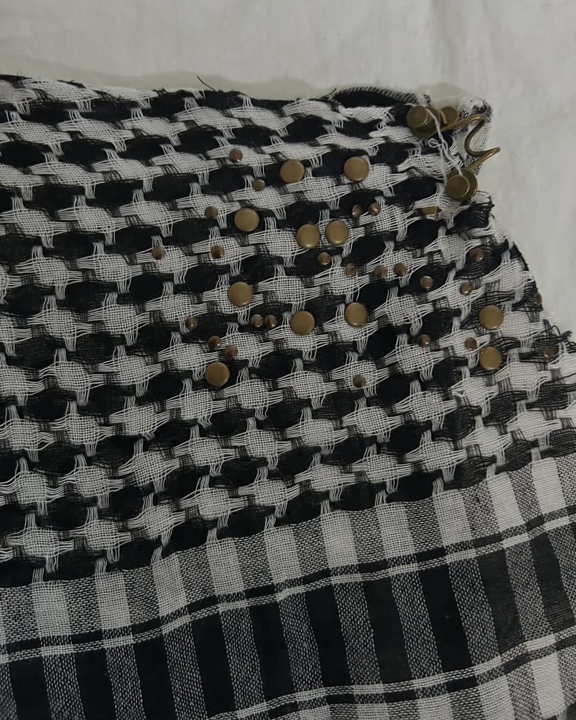 Studded check pleated layered sk 상품이미지9