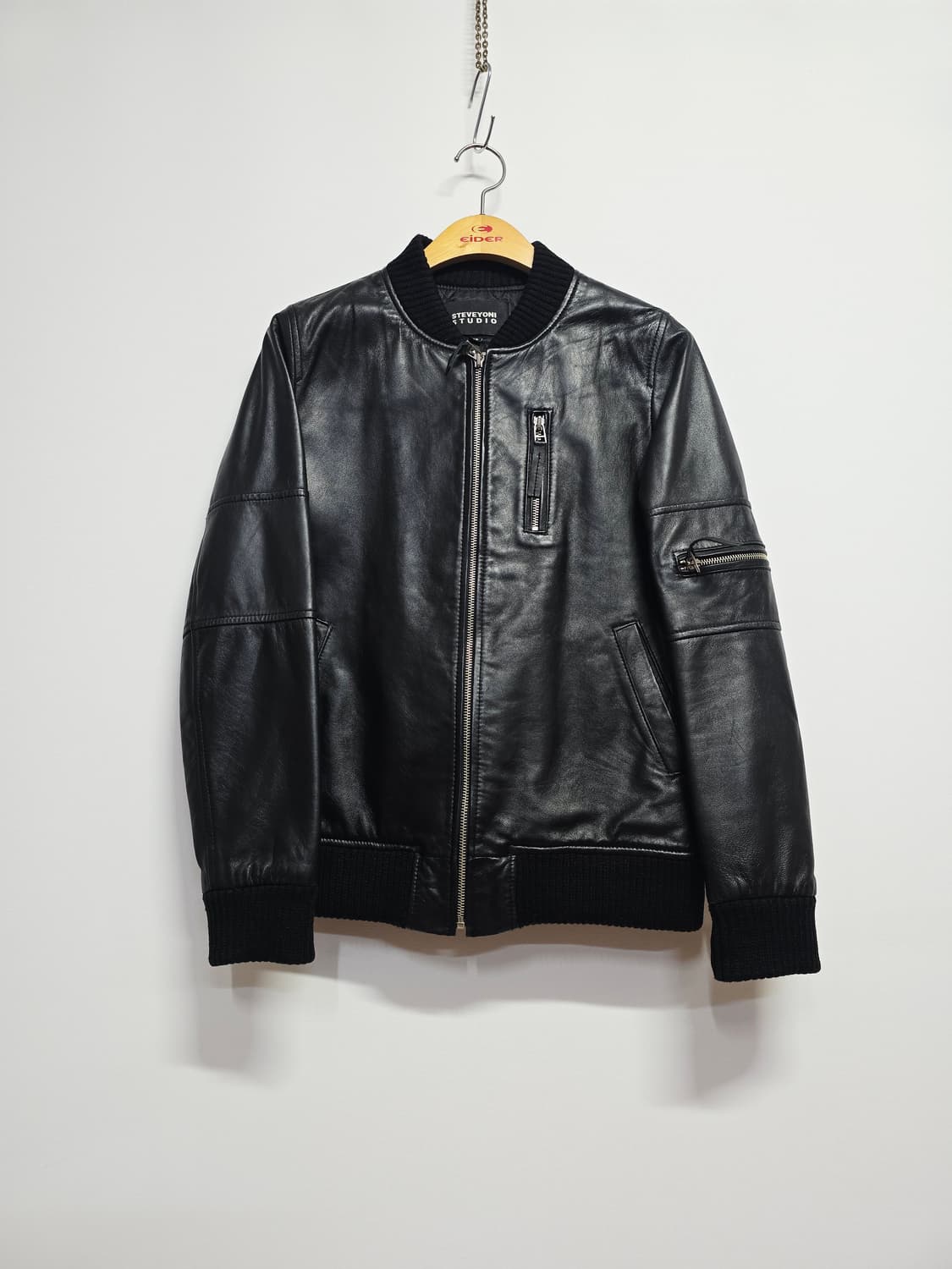 스티브요니 스튜디오 블랙 가죽 블루종55 상품이미지1