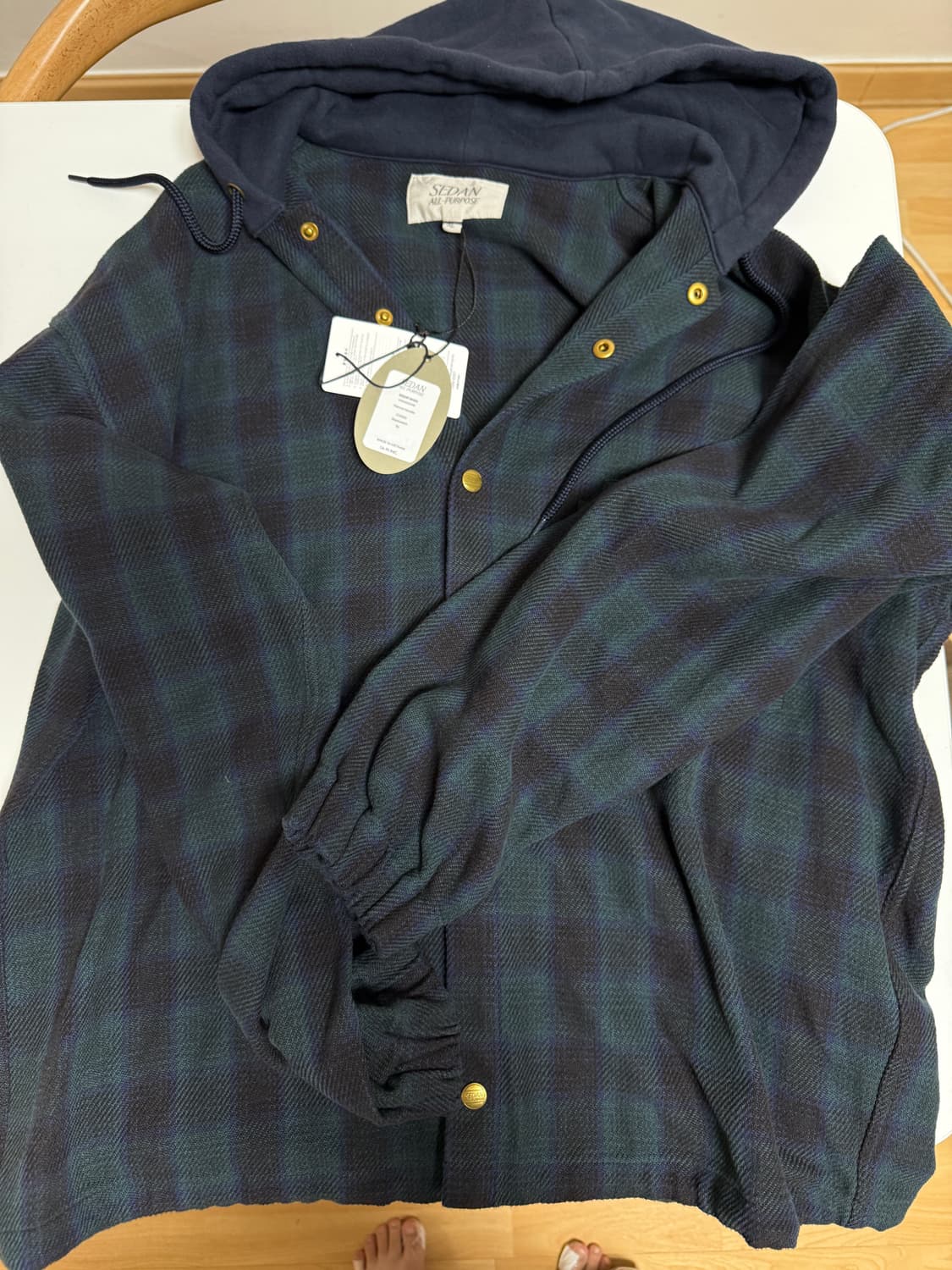 세단 올 퍼포즈 플란넬 후드 그린 상품이미지4