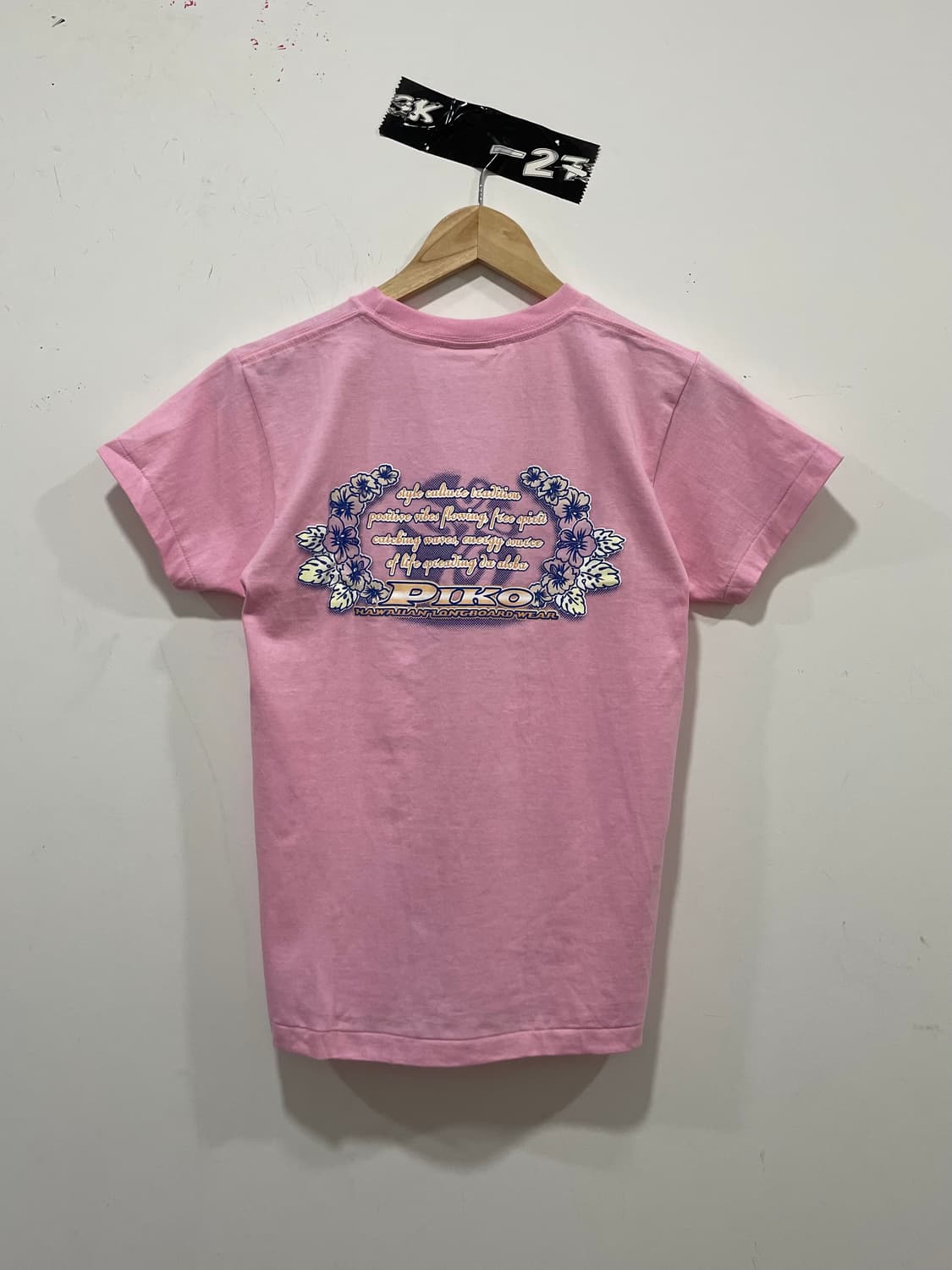 (데드스탁)Piko 피코 롱 보드웨어 글리터 플라워 슬림핏 반팔티셔츠 상품이미지3