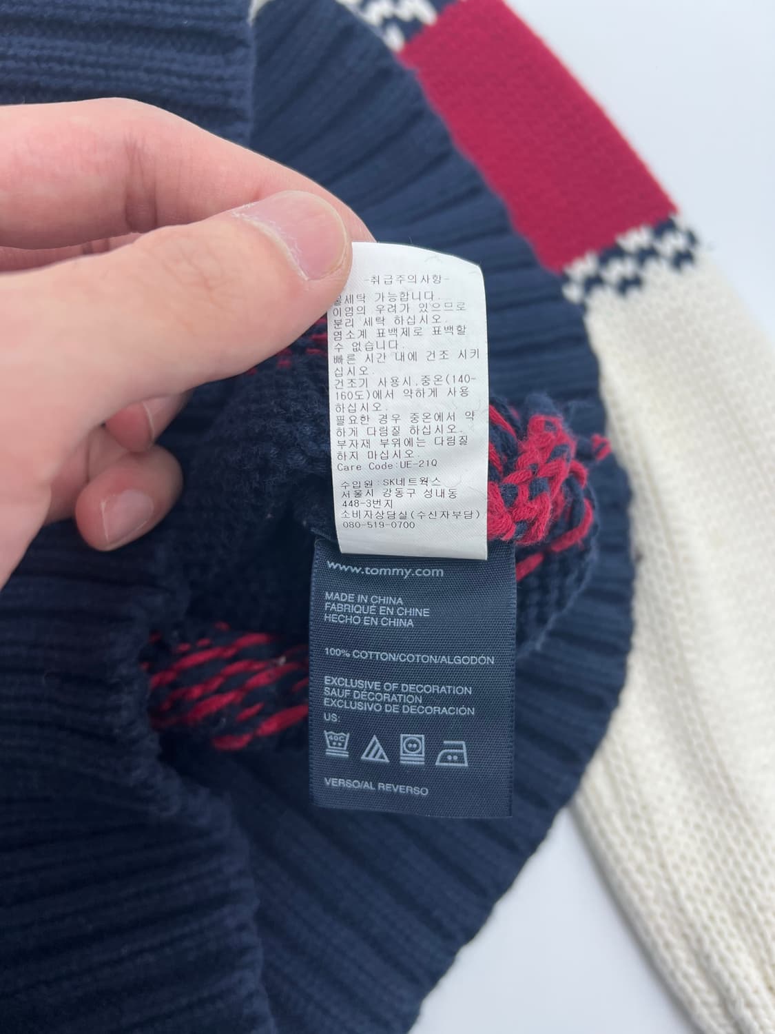 타미힐피거 패턴 후드 니트집업 상품이미지5