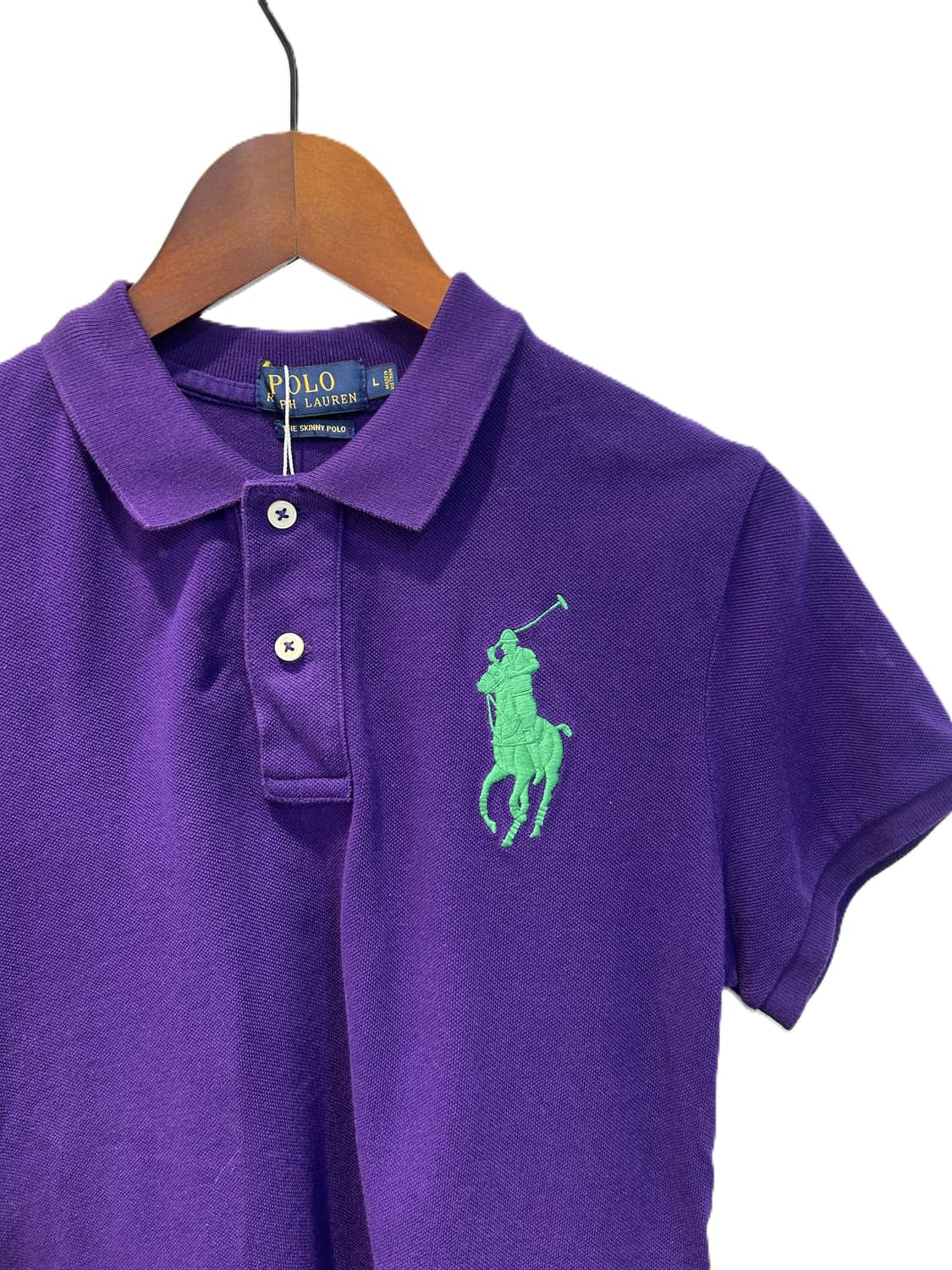 폴로 랄프 로렌 빅 포니 메시 폴로 셔츠 퍼플 상품이미지3