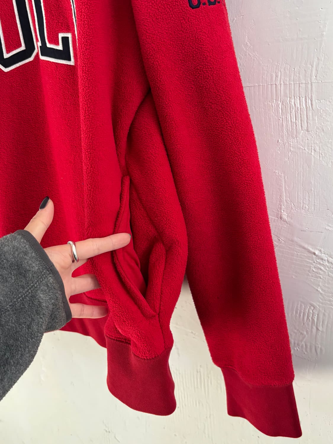 Polo 폴로 랄프로렌 신형 POLO 아치로고 레드컬러 플리스 상품이미지6