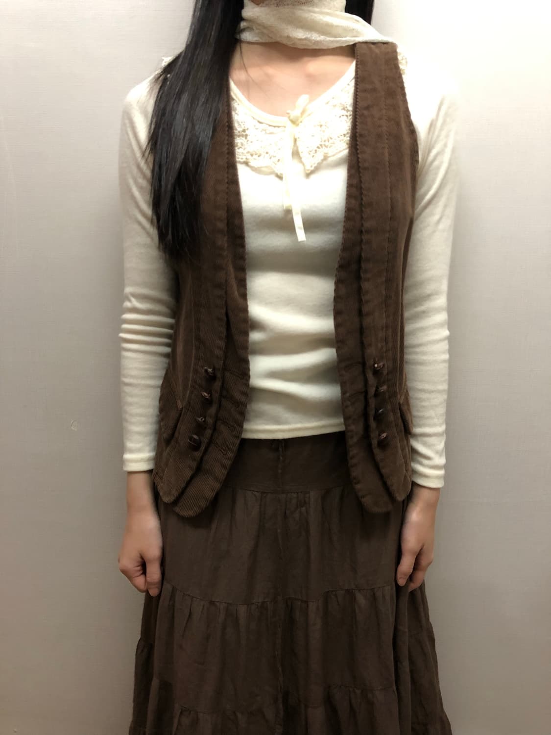 빈티지 브라운 코듀로이 버튼 베스트 상품이미지2