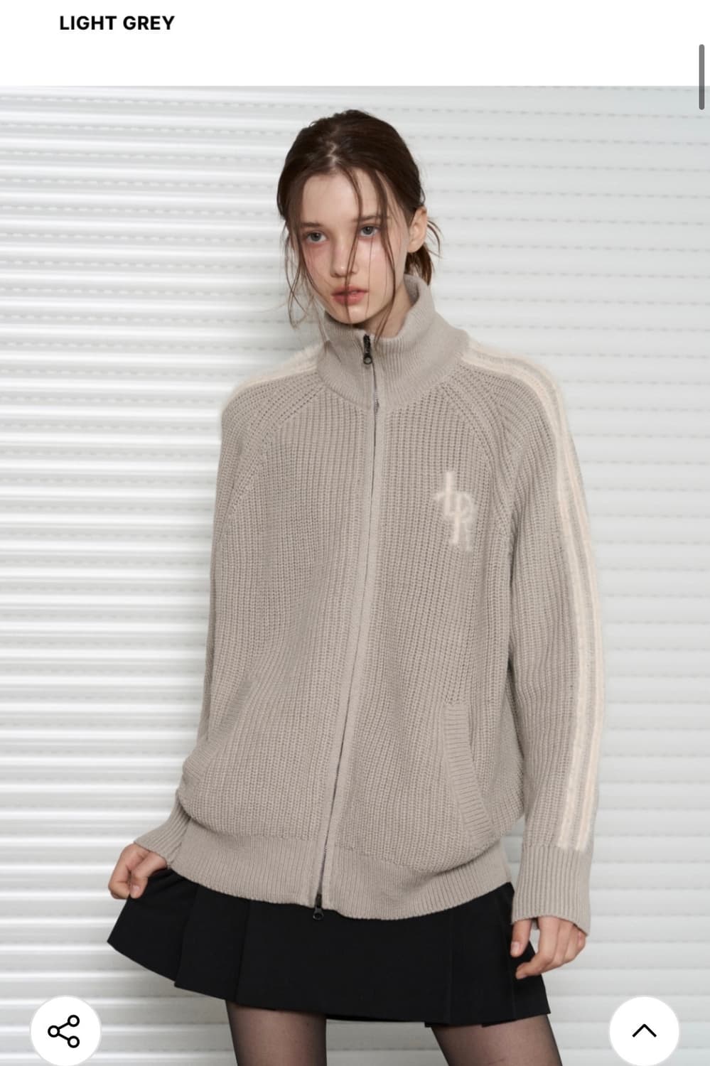 (새상품)(S) 레더리 레글런 트랙 니트 집업 LIGHT GREY 판매 상품이미지3