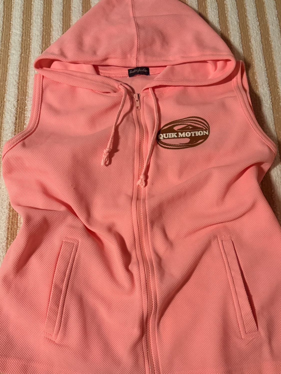 일본 빈티지 조끼 핑크 후디 브라운 키치 상품이미지2