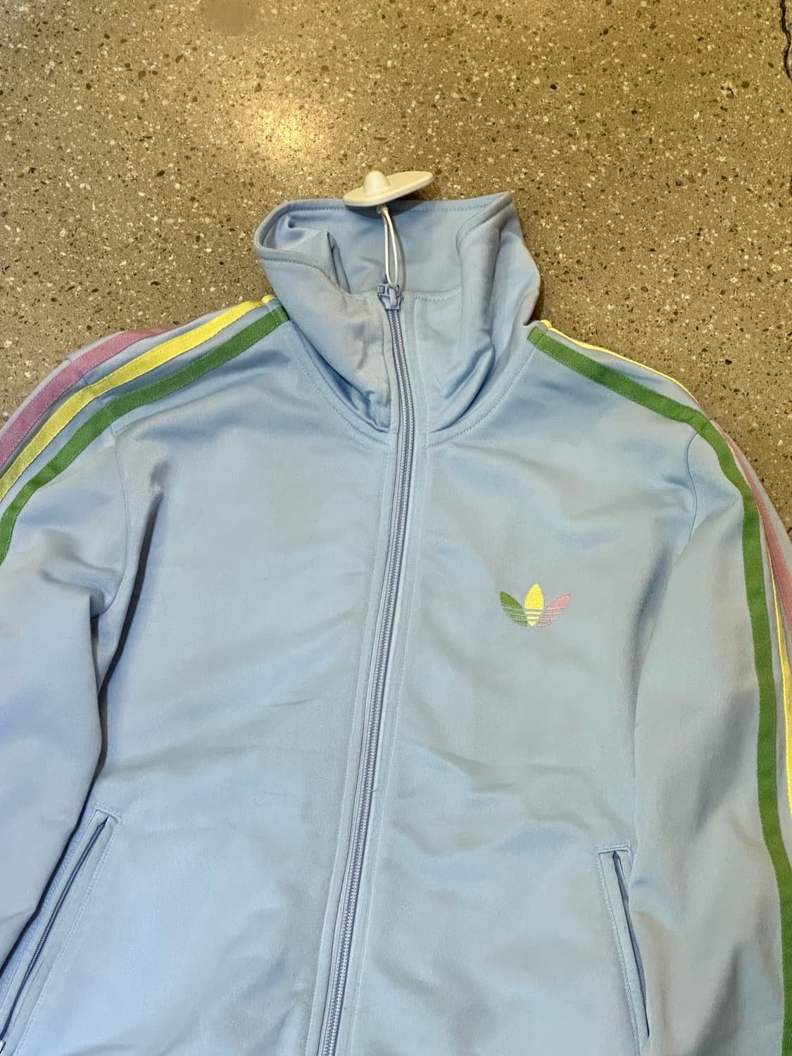 ADIDAS 아디다스 베이비블루 레인보우 삼선져지💯 상품이미지2