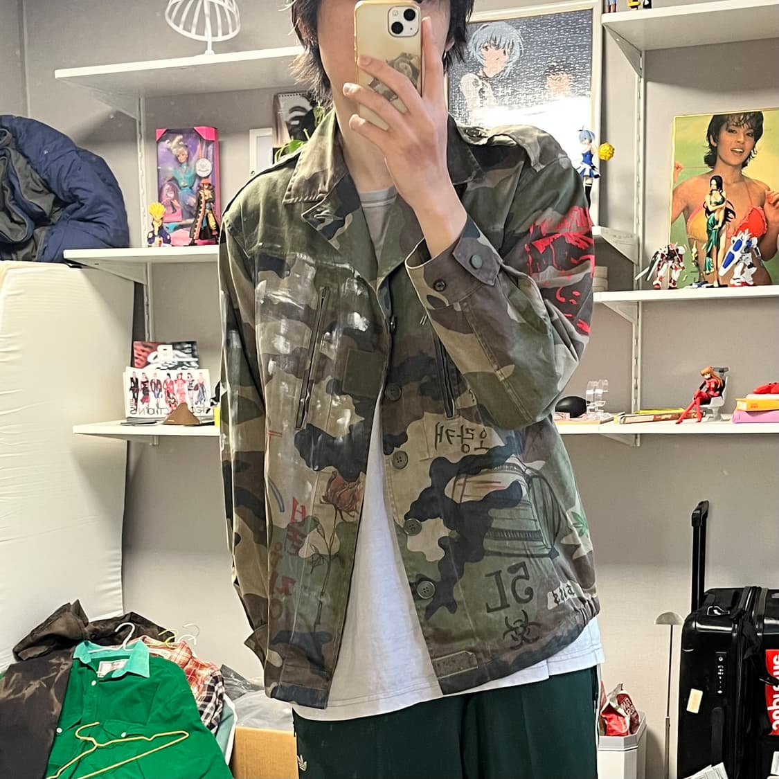 빈티지 페인팅 리메이크 프랑스군 야상 밀리터리 자켓 상품이미지4