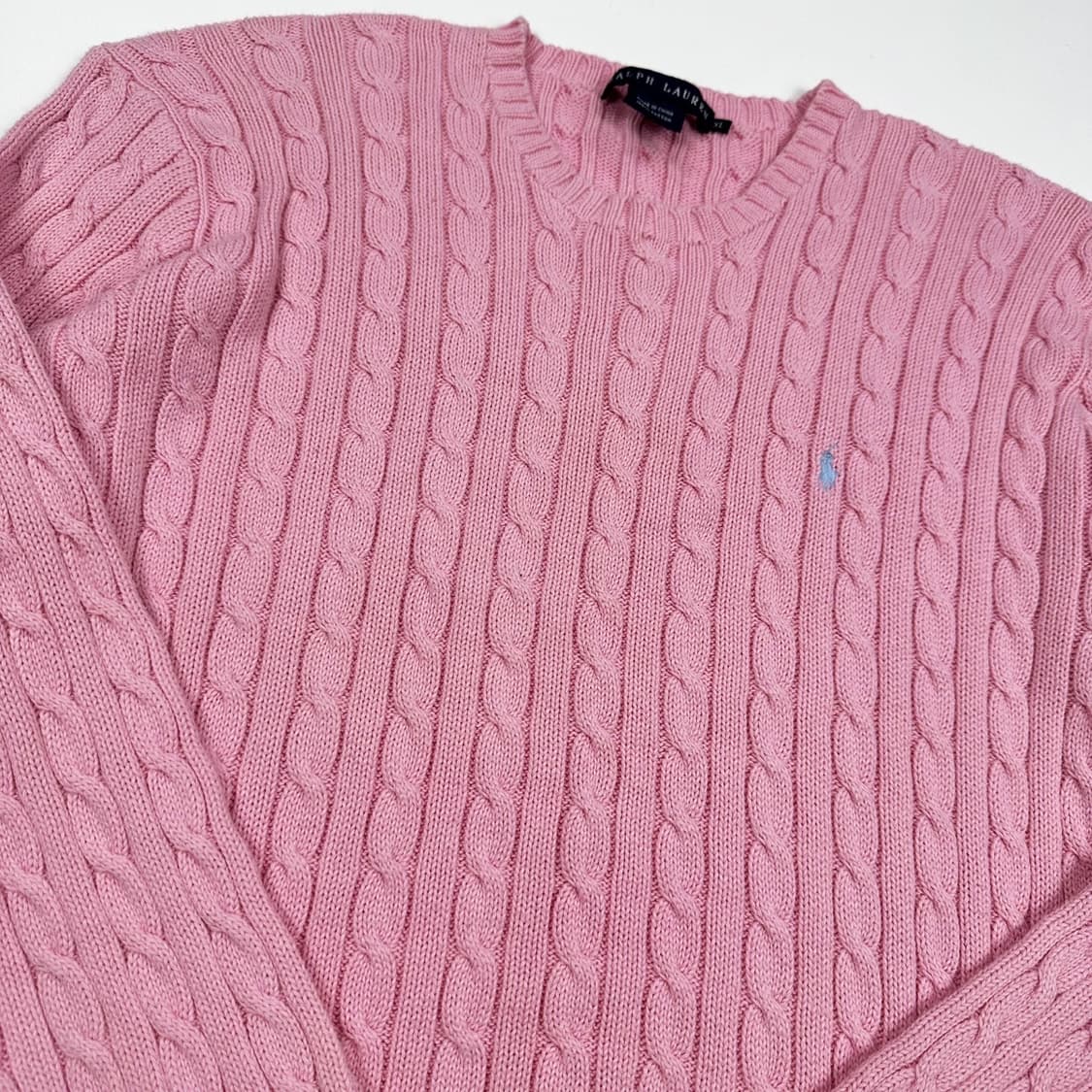 폴로 랄프로렌 포니 레트로 핑크 케이블 니트 (XL 여성추천) 상품이미지3
