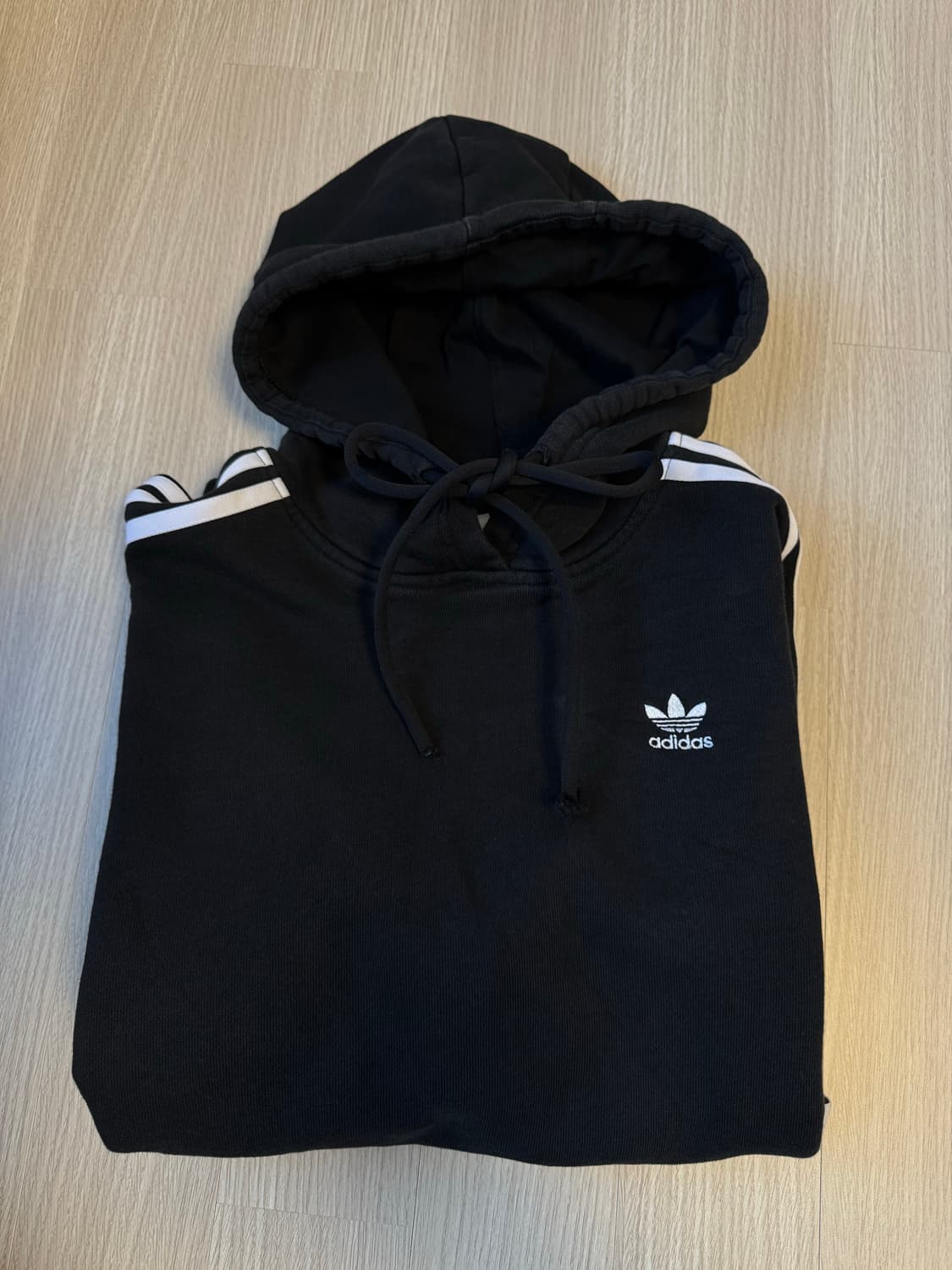 아디다스 오리지널 3스트라이프 후디 원피스 S (블랙) 상품이미지4