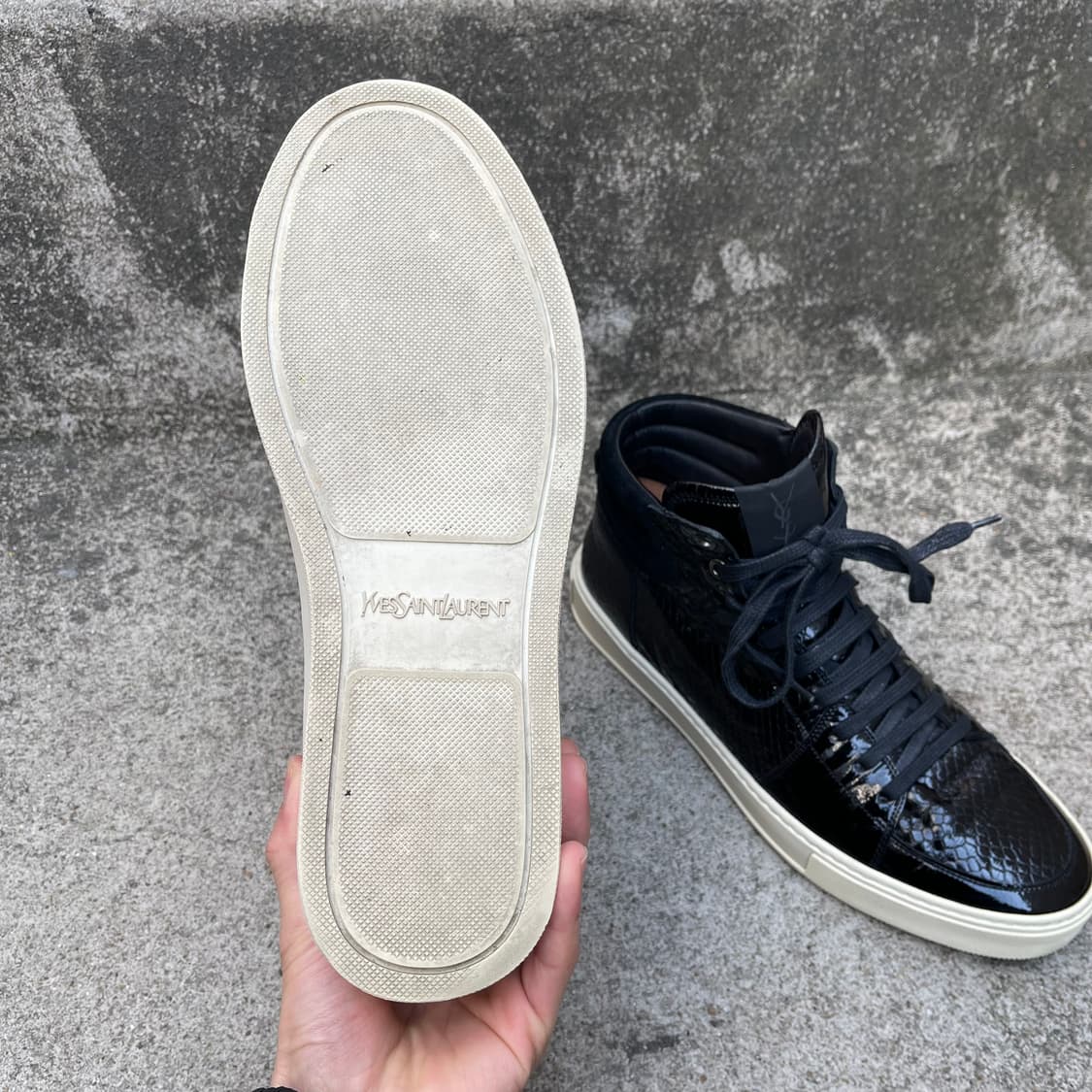 [41] Saint Laurent 아카이브 레더 하이탑 스니커즈(260) 상품이미지7