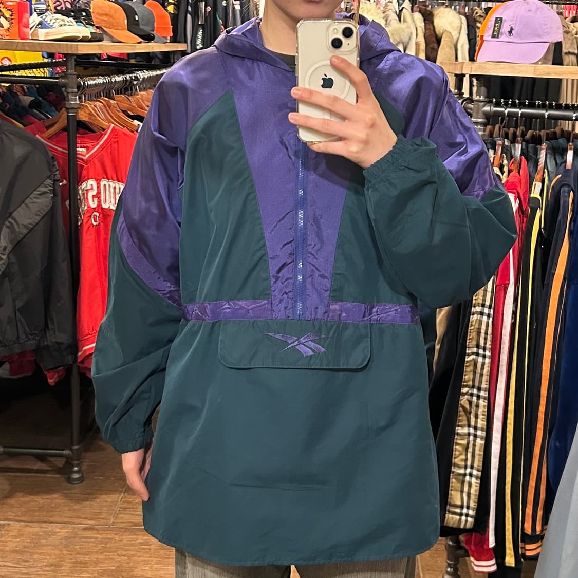 [HI] 리복 후드 아노락 퍼플&그린 상품이미지2