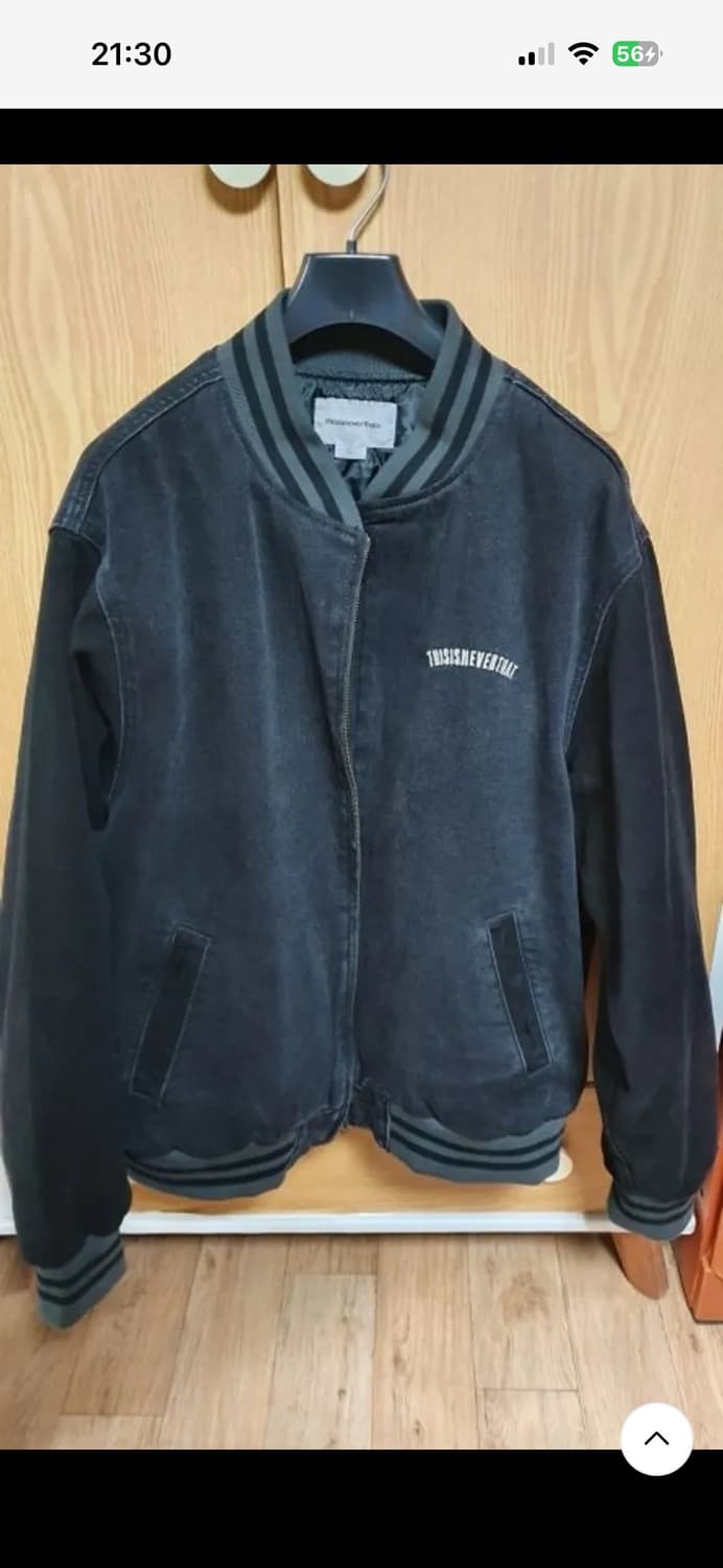 디스이스네버뎃 데님 바시티 자켓 블랙 상품이미지5