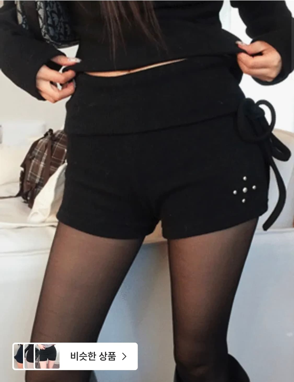 폴딩 스터드 니트 마이크로쇼츠 상품이미지2