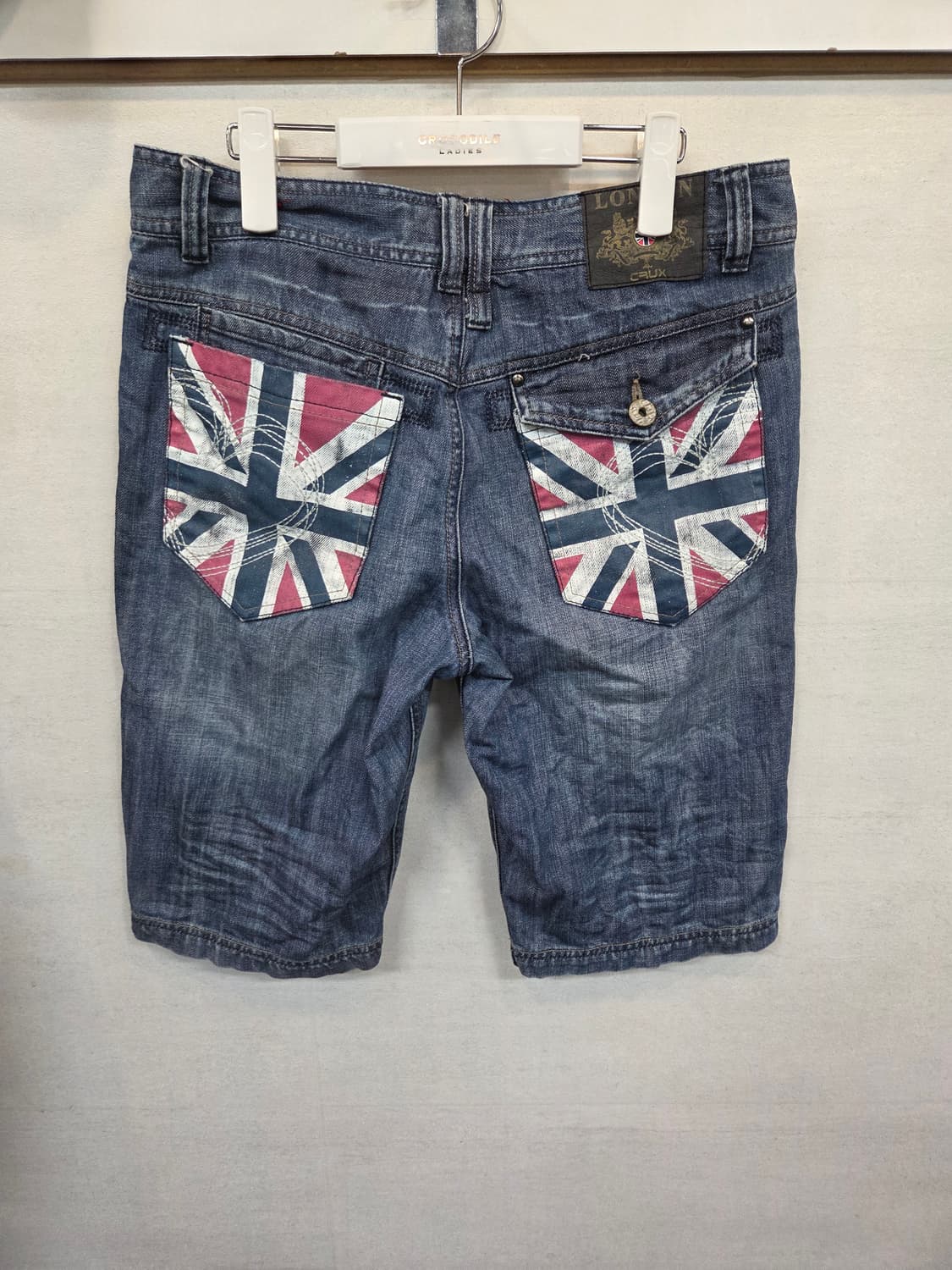 빈티지 크럭스 데님 y2k 영국국기 로고 데님반바지 30 상품이미지2