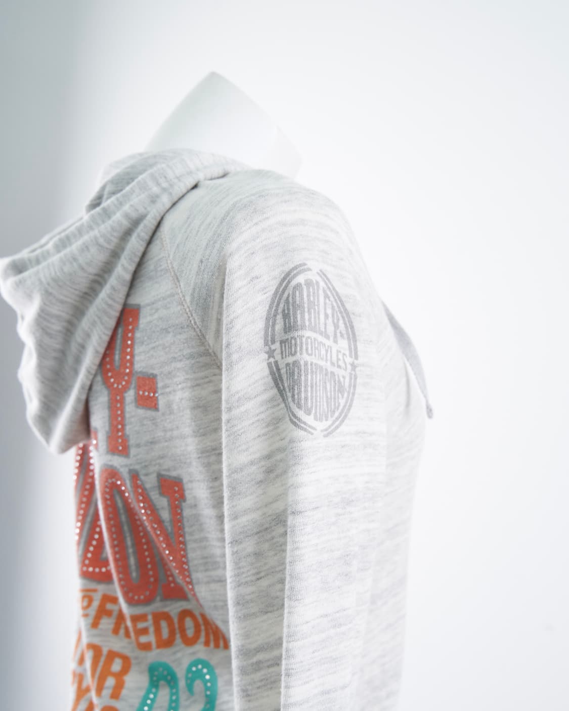 Harely Davidson 프린팅 디테일 그레이 후드집업 상품이미지4