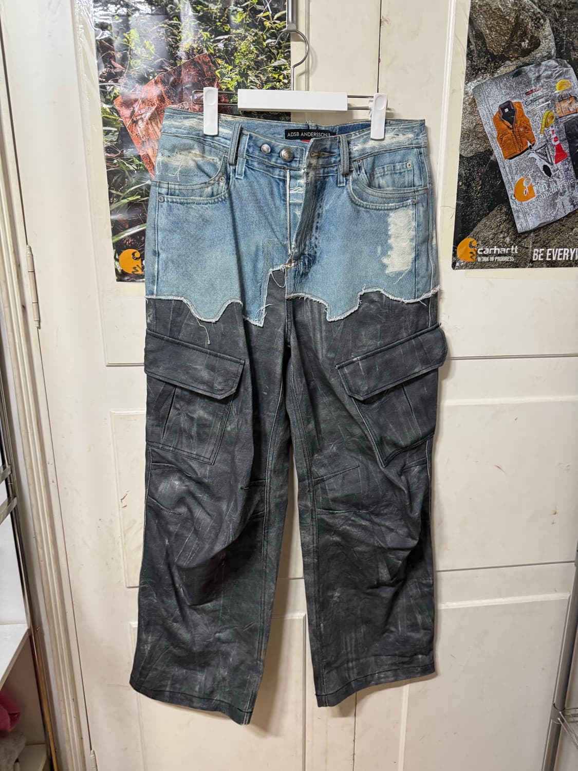 앤더슨 벨 포데님&스크래치 레더 프린티드 카고 팬츠 30 상품이미지3