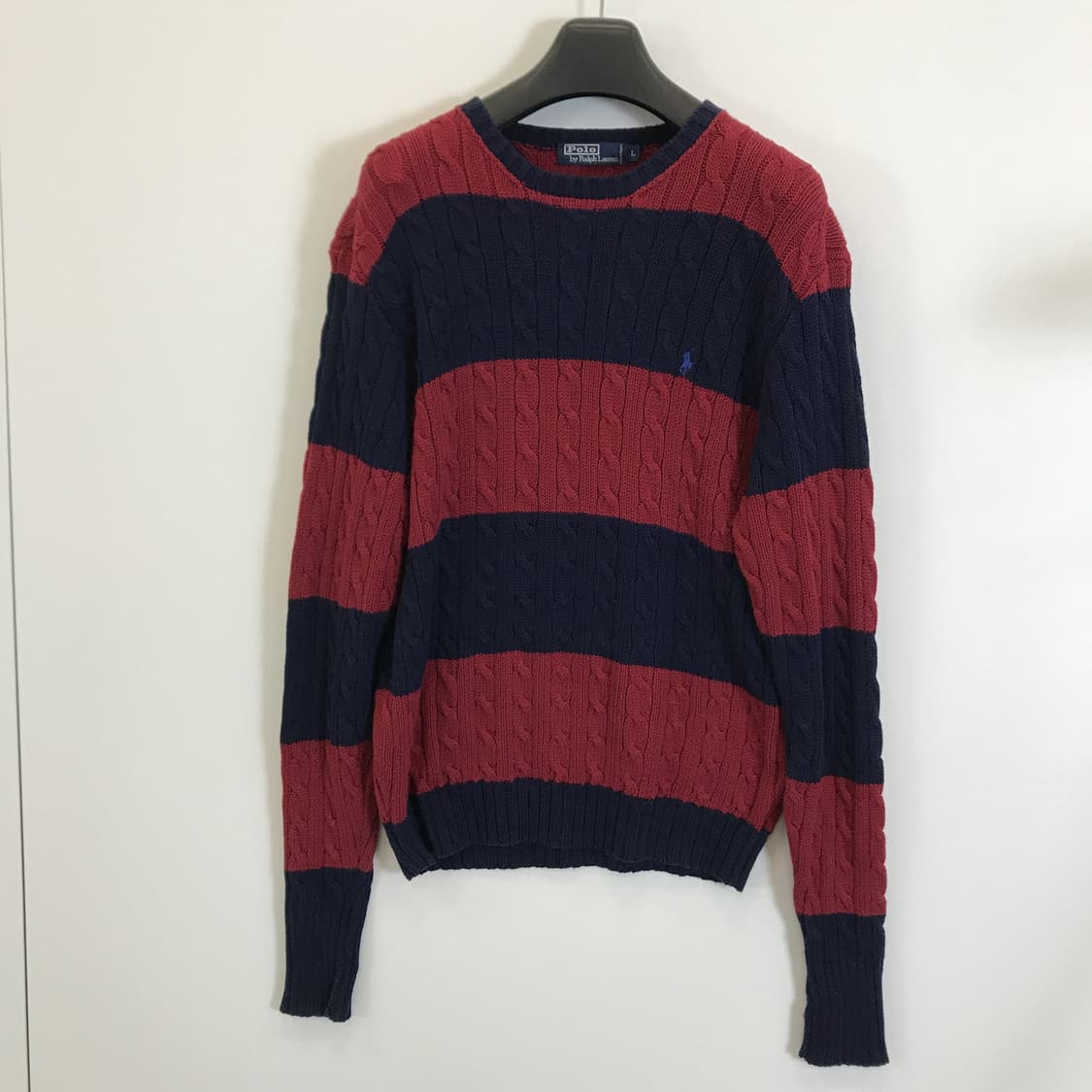 폴로 랄프로렌 스트라이프 케이블니트 [L] 상품이미지1
