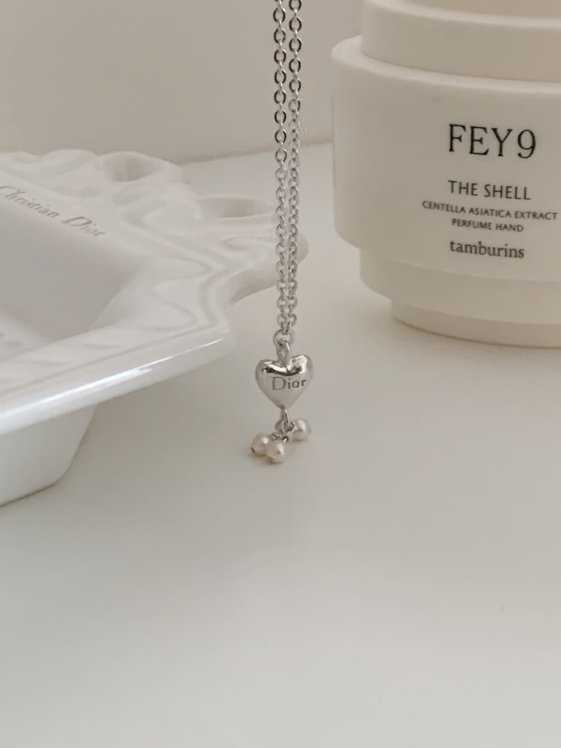 [ 디올 ] 디올 실버 하트 진주 팔찌 상품이미지1