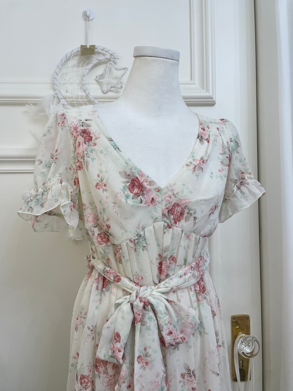 LEST ROSE white twinkle flower belt midi 상품이미지5