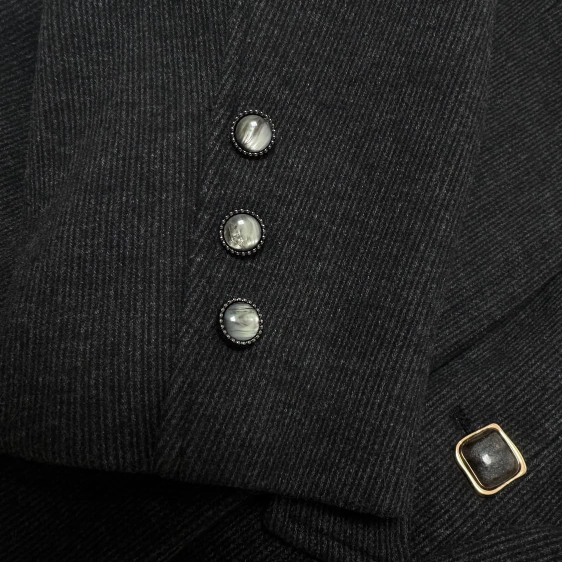 쿠오세 kuose 블레이저 자켓 타이 울 모직 아우터 차콜 상품이미지7