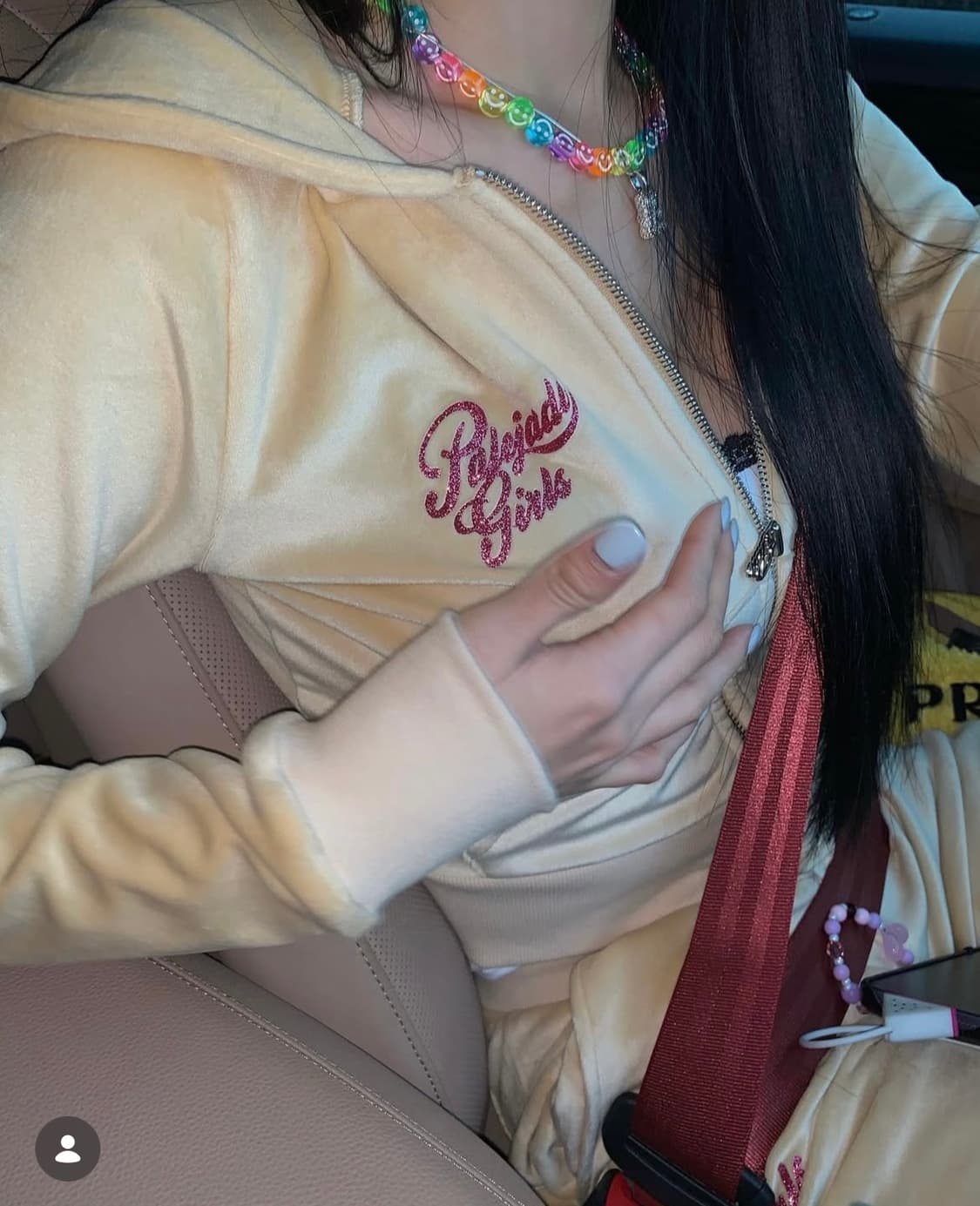 페일제이드 벨로아 y2k 벨벳 트레이닝 셋업 - 골드베이지 상품이미지2