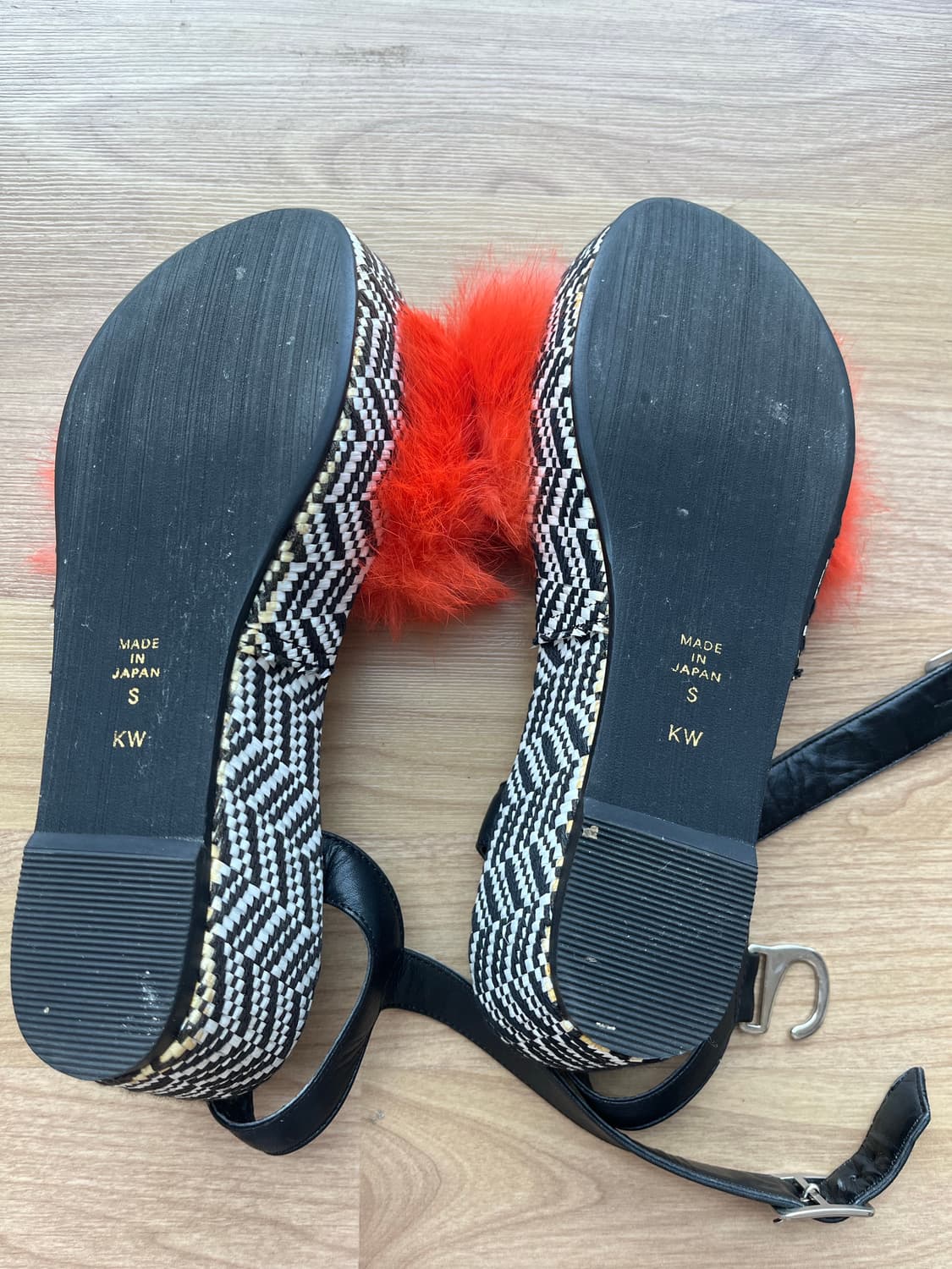 일본 빈티지토끼털 통굽샌들 상품이미지3