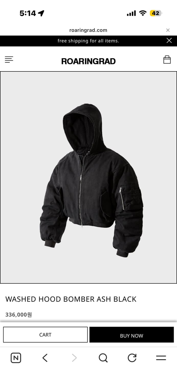 로어링라드 25fw 후드 봄버 L 상품이미지2