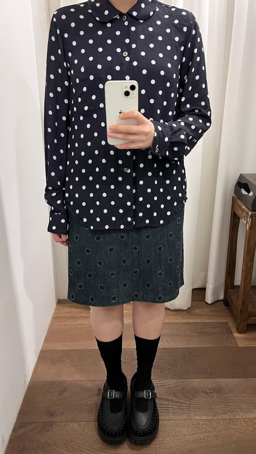 Needlepoint Dot Denim Skirt 상품이미지10