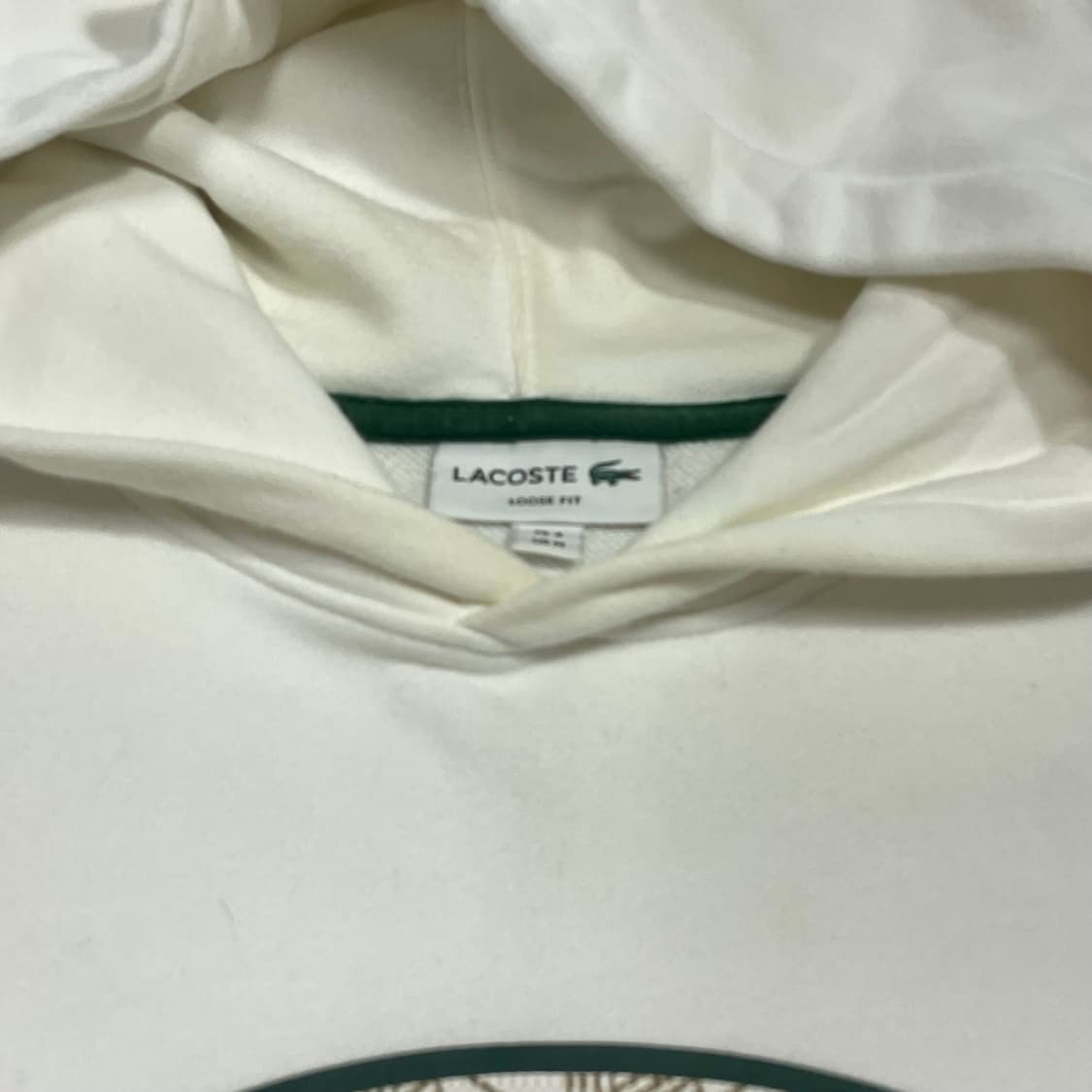 라코스테 시그니처로고 화이트 후드티셔츠 남성M 상품이미지4