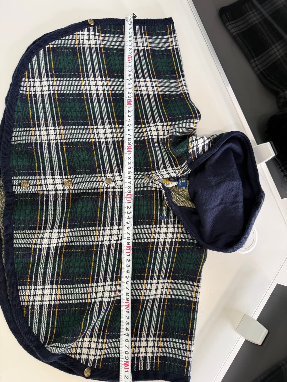 폴로 랄프로렌 키즈 체크 니트 케이프 5t (여자44) 거의새것 상품이미지6