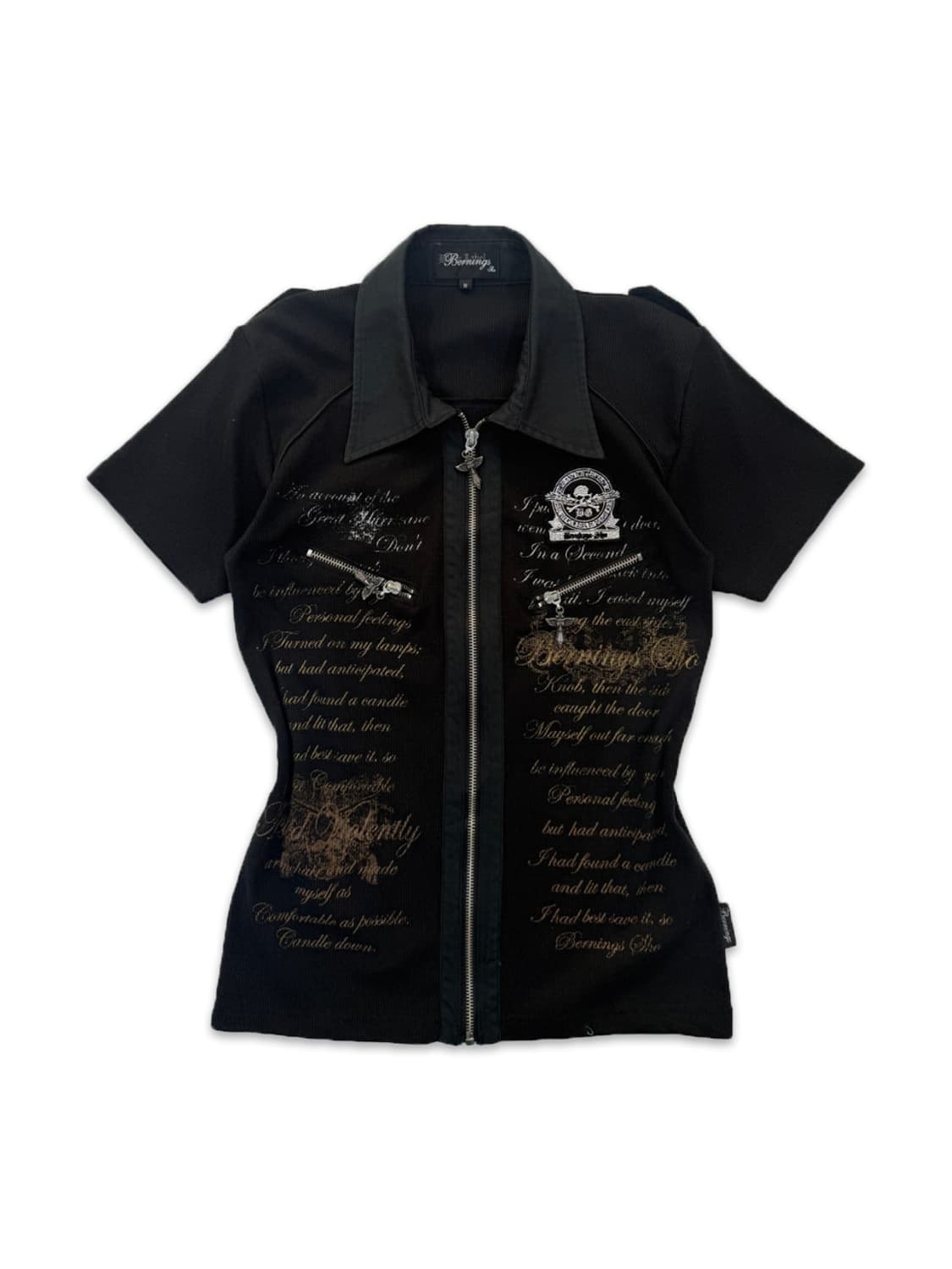 빈티지 Bernings Sho 블랙 레터링 고딕 펑크 집업 상품이미지1