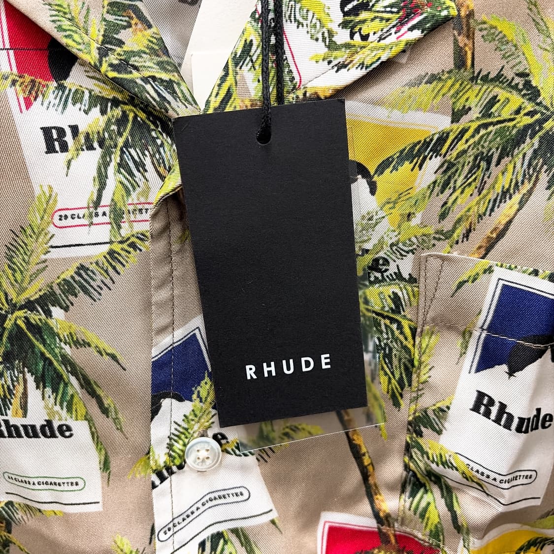 (정품/새상품) RHUDE 루드 남성 시가렛 프린트 실크 반팔 셔츠 상품이미지4