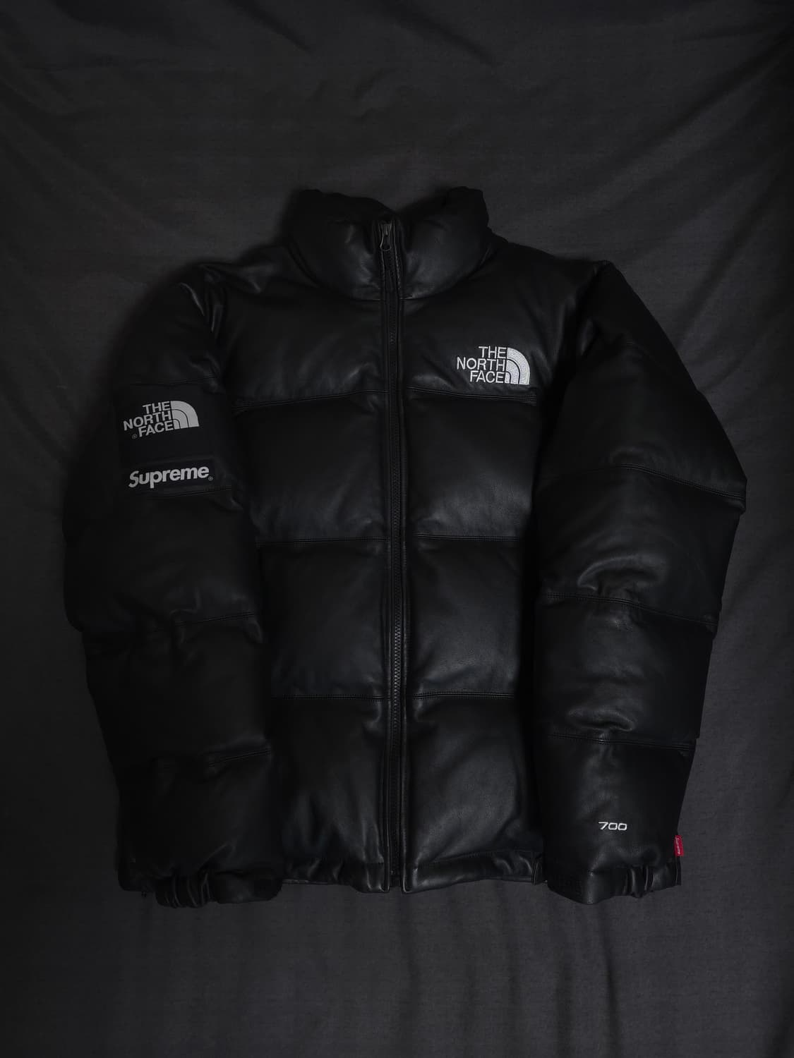 [M] 슈프림 노스페이스 레더 눕시 패딩 블랙 상품이미지1