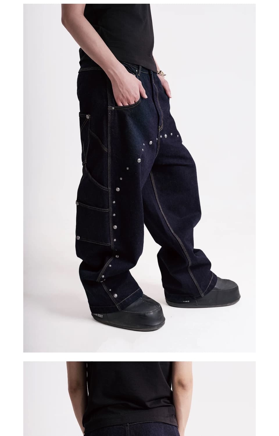 Full Stud Vintage indigo denim 상품이미지3