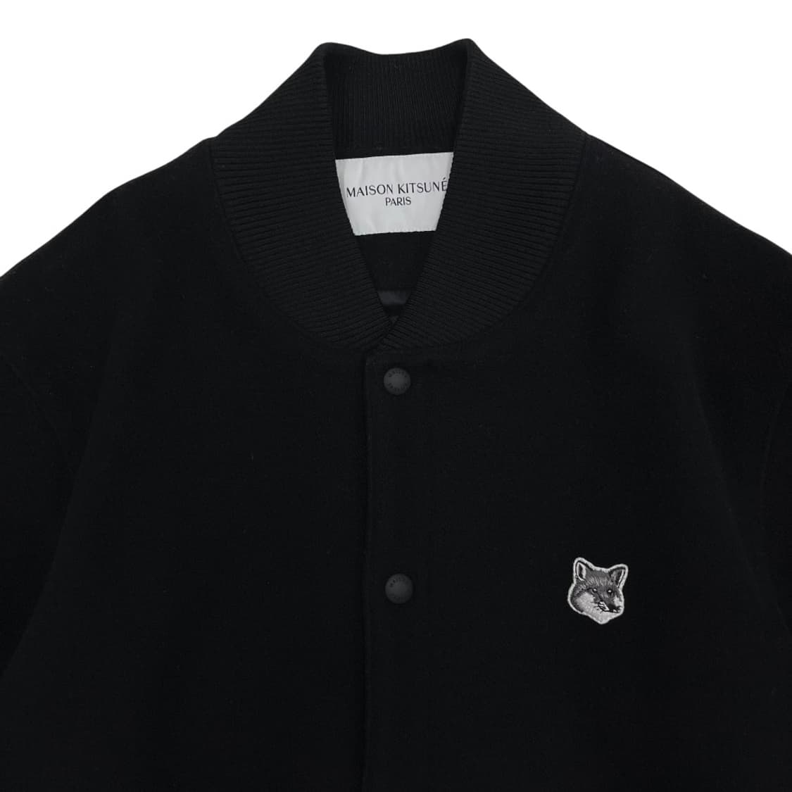 메종키츠네 흑백 로고 블랙 바시티자켓 L 상품이미지3
