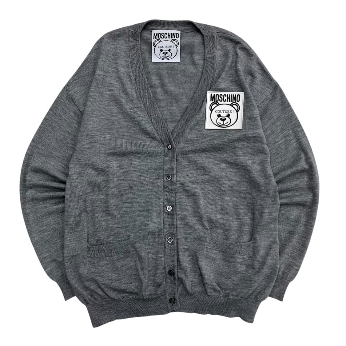 모스키노 곰돌이 패치 그레이 가디건 90 ( 발매가 70만원대 ) 상품이미지2