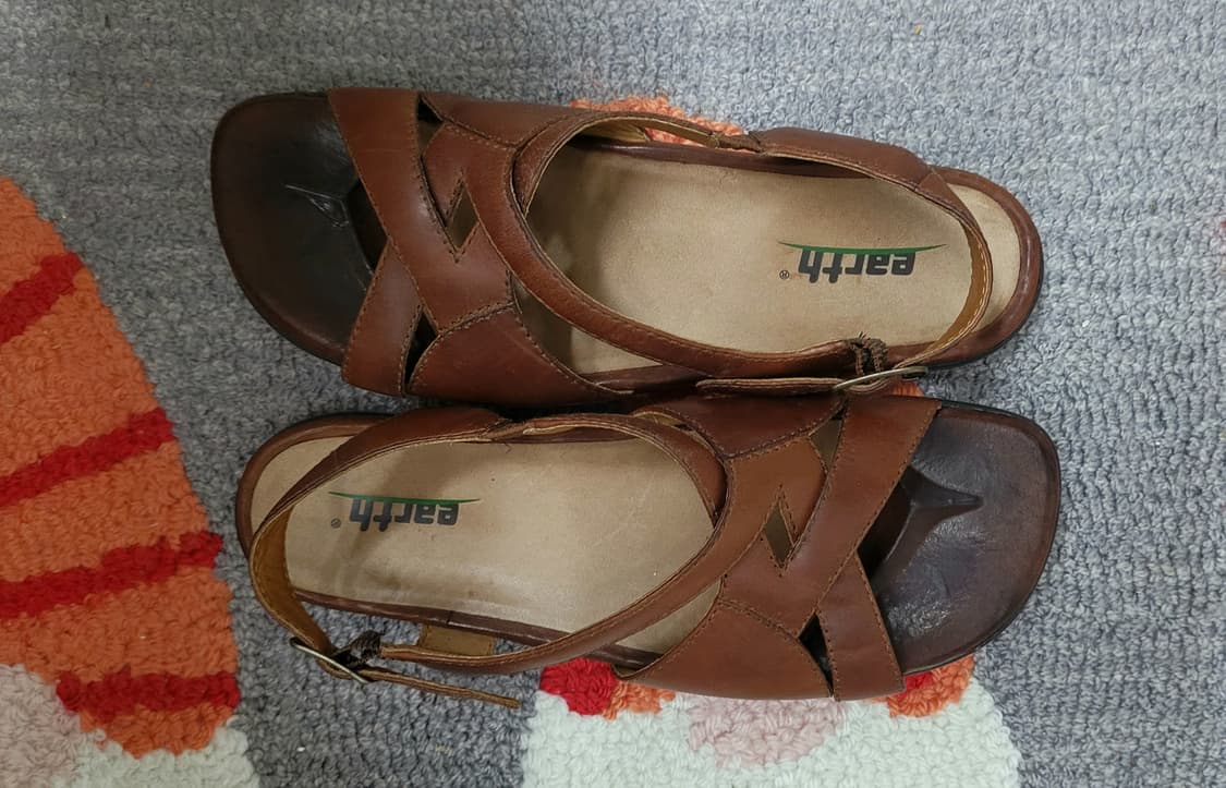 미국 빈티지 여성 가죽 라텍스 샌들(7.5) 240~245 상품이미지2