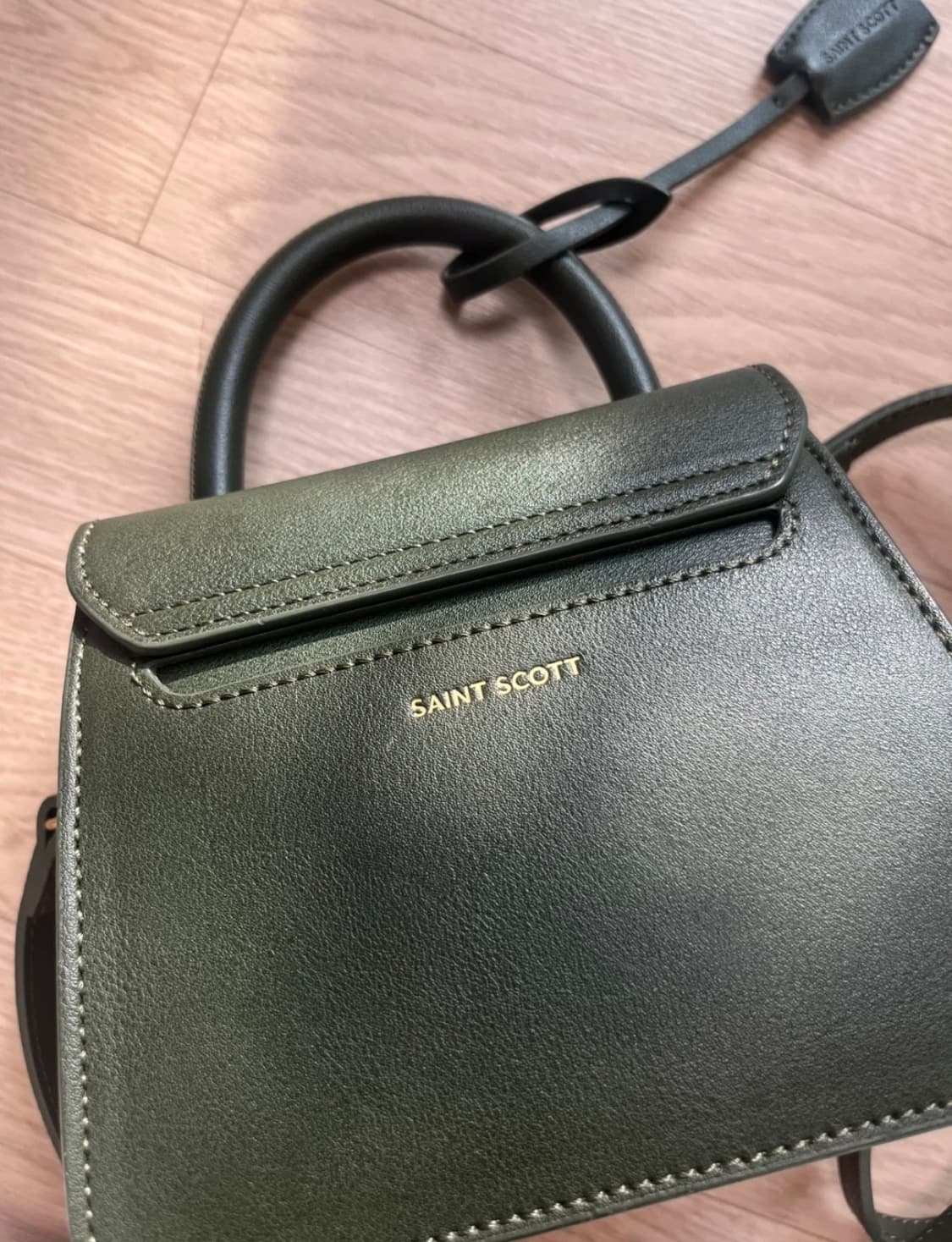 (거의 새상품) 세인트스코트 노아 미니 토트백 그린 상품이미지6