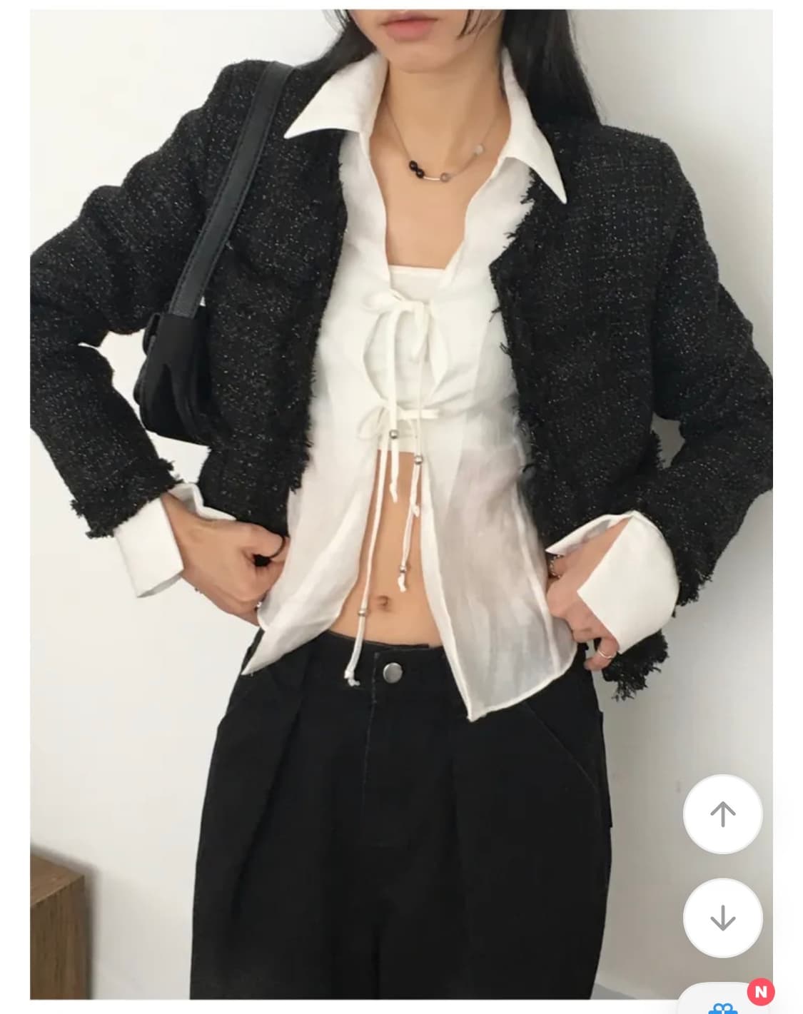 원더원더 볼든 발레코어 스트랩 셔츠 블라우스 상품이미지2