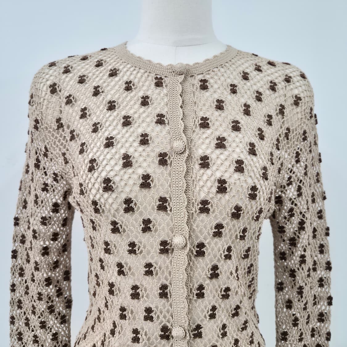 BIANCA COLLECTION 베어 플라워 크로쉐 가디건 상품이미지4