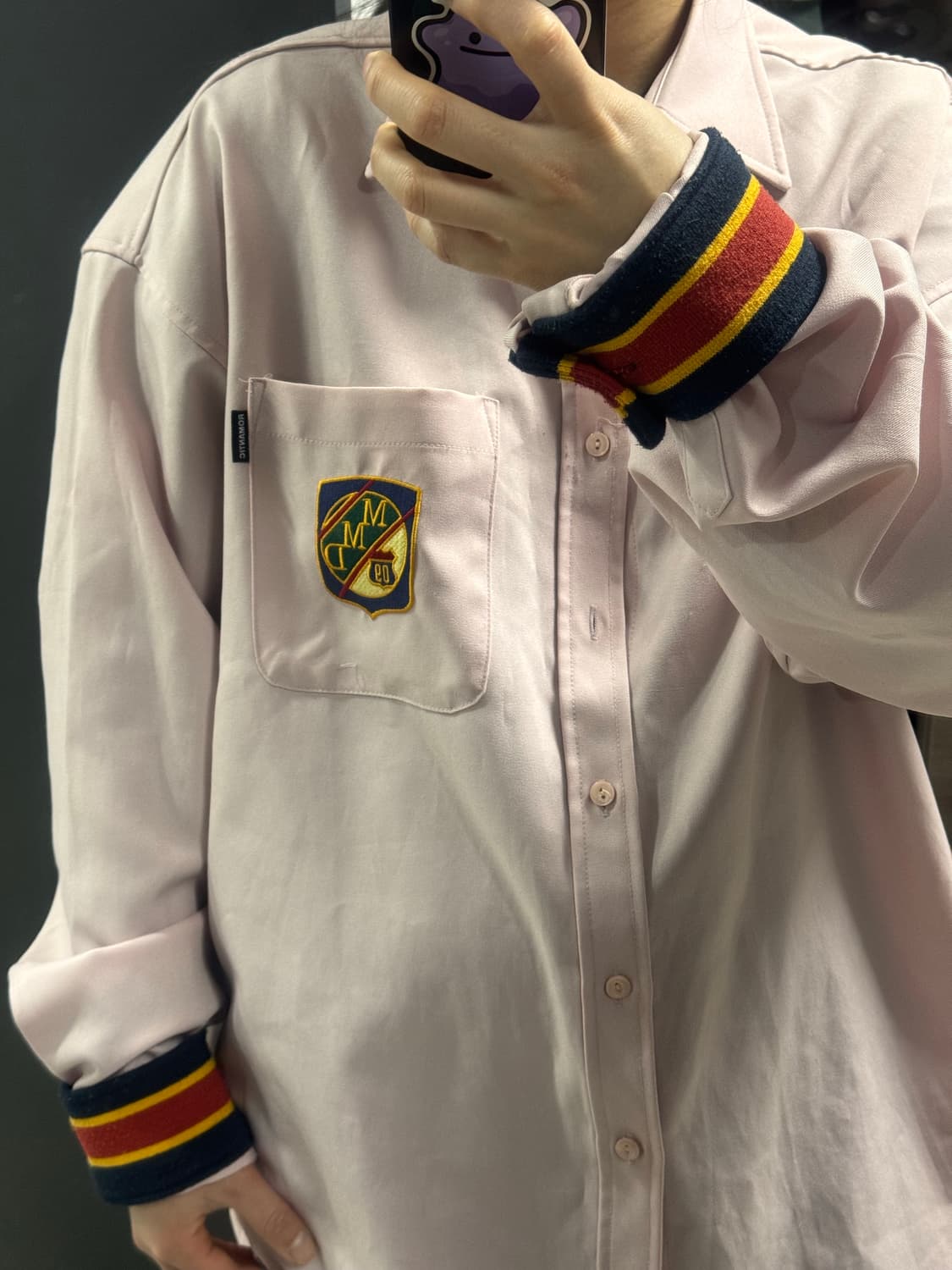 로맨틱 크라운 셔츠 (핑크, M) 상품이미지1