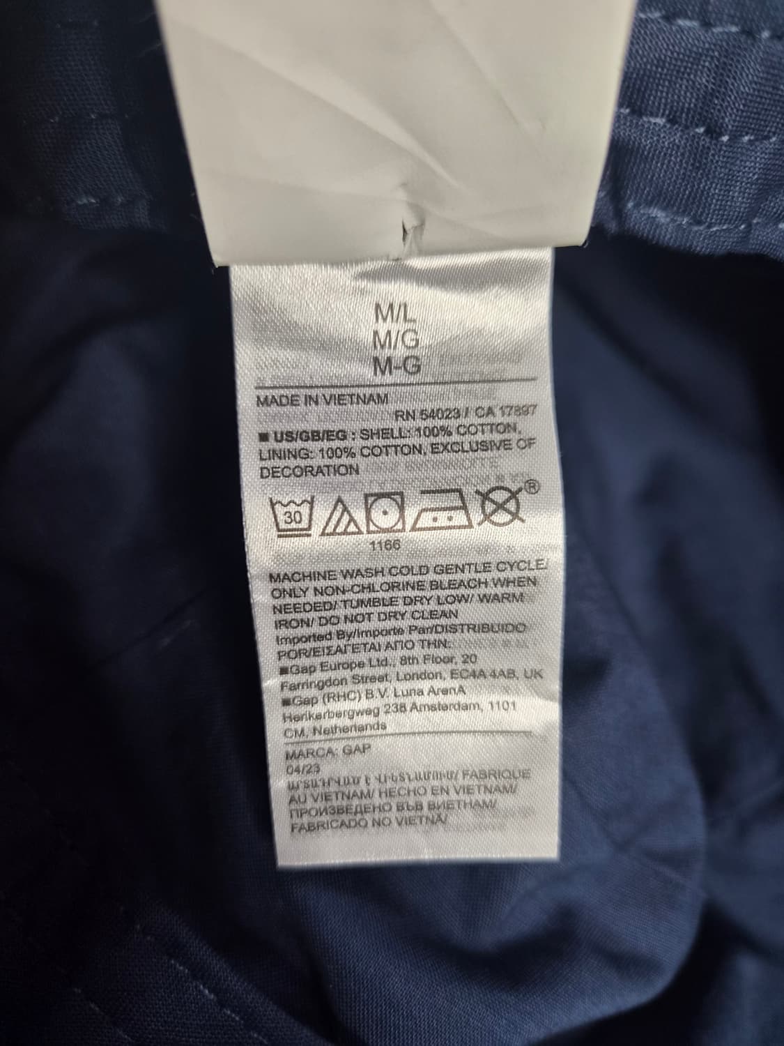 GAP 로고 벙거지 모자 네이비 M/L 상품이미지4