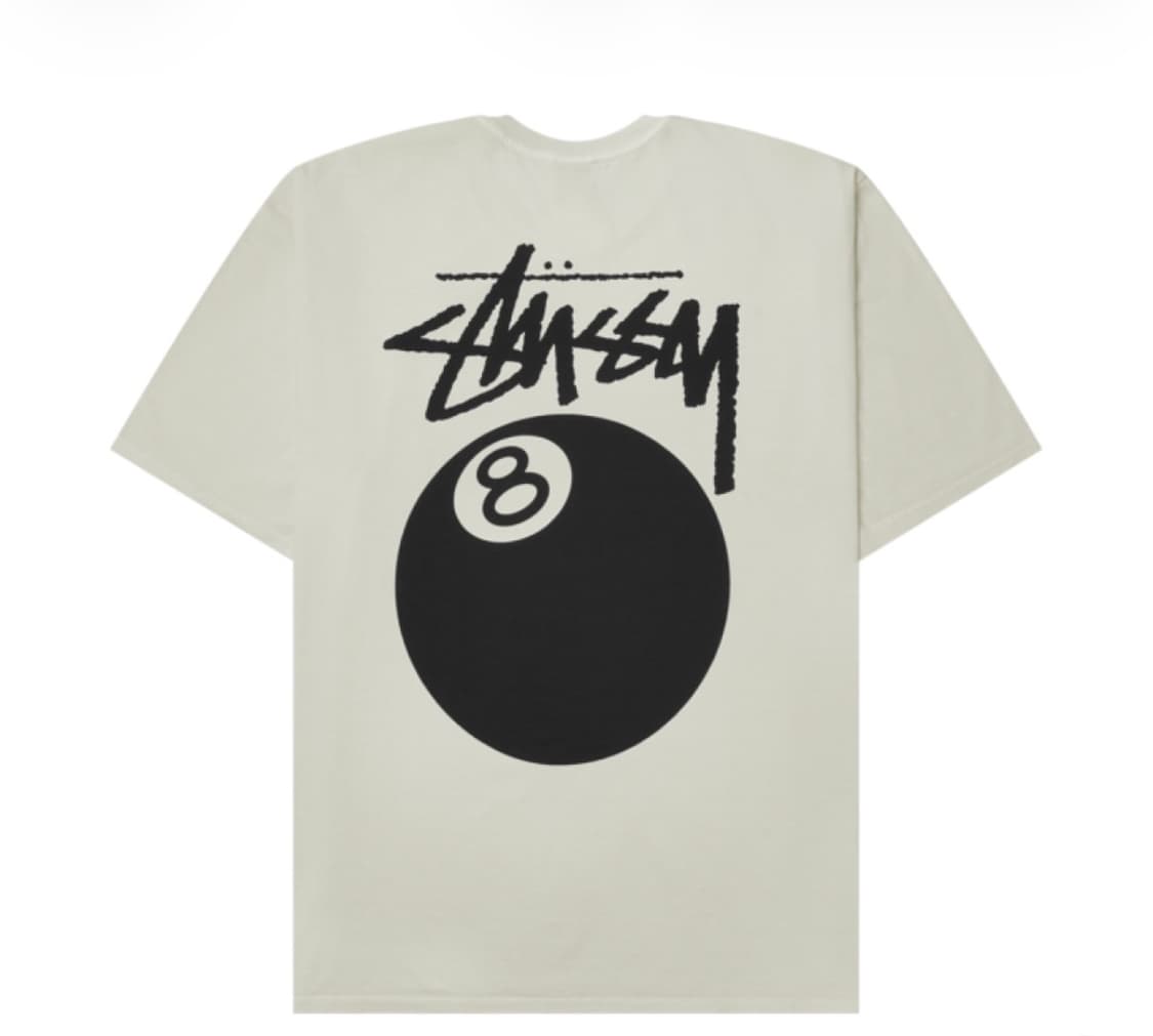스투시 8볼 피그먼트 다이드 반팔 티셔츠 내츄럴 상품이미지1