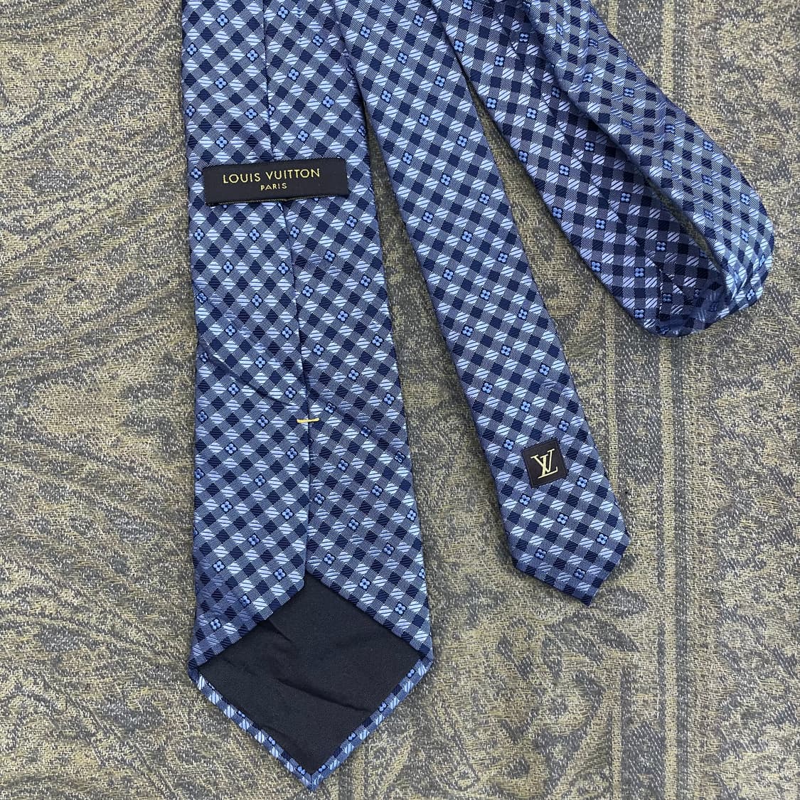 루이비통 플라워 체크 실크 넥타이 하이엔드 명품 타이 상품이미지2