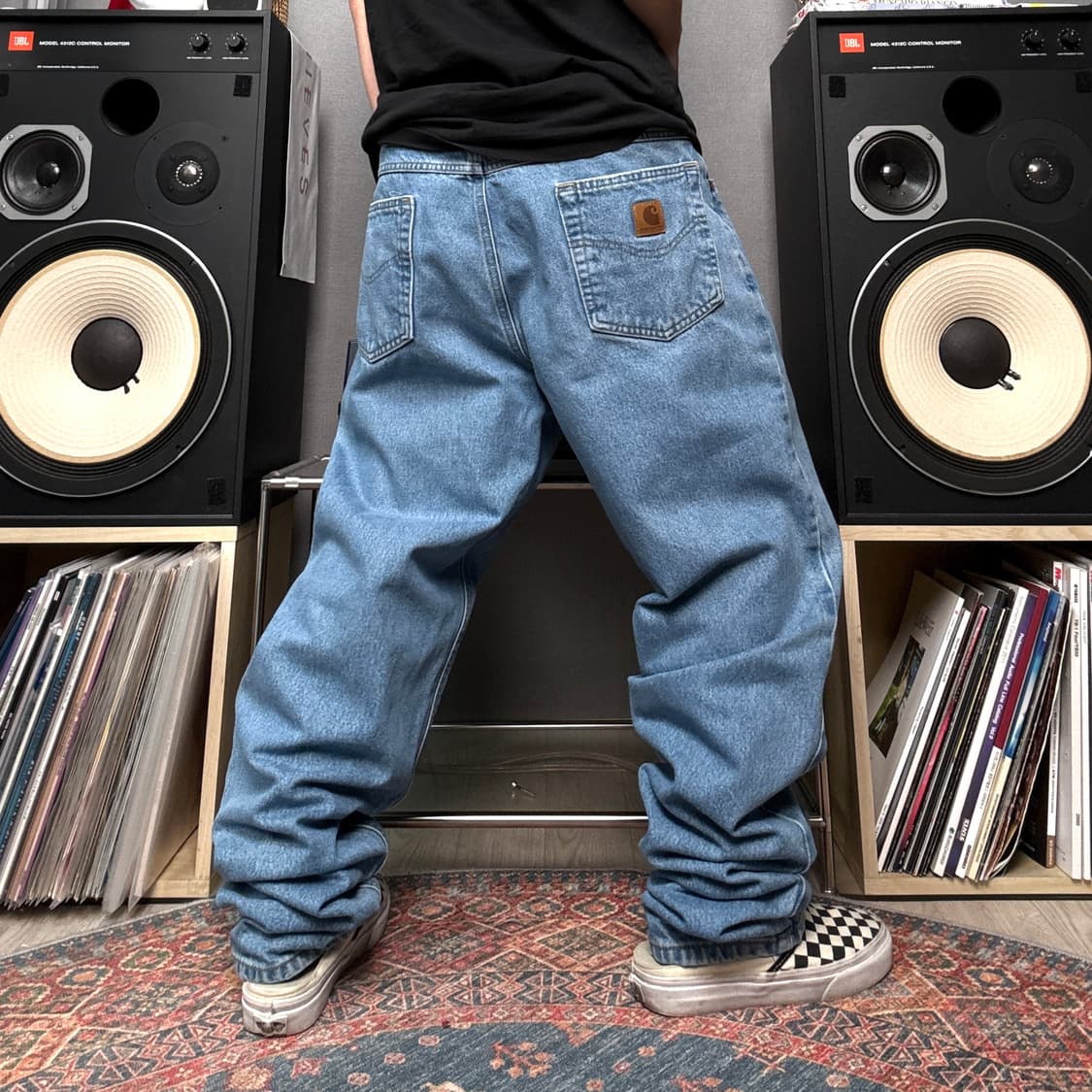 칼하트 가죽탭 데님팬츠 상품이미지1