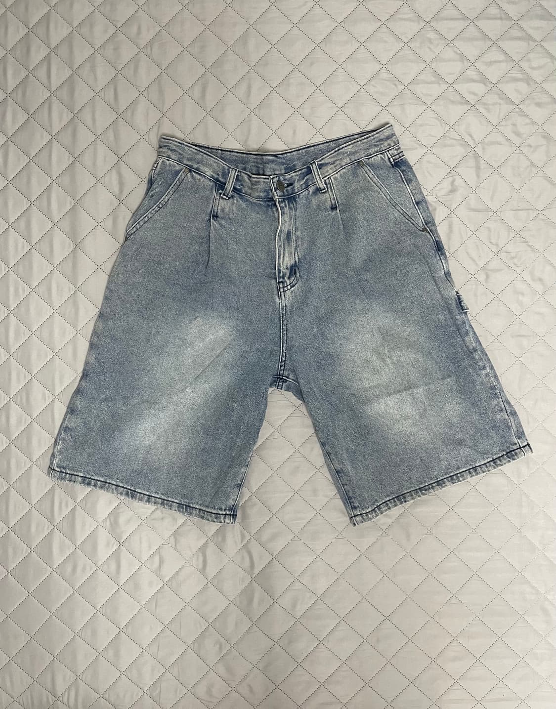 디미트리블랙 바이오워싱 카펜터 버뮤다 데님 팬츠 상품이미지1