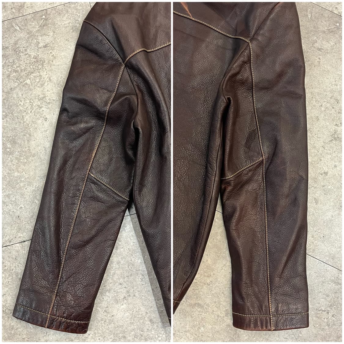 빈티지 소가죽 레더자켓 브라운 100 #csz2386 상품이미지7