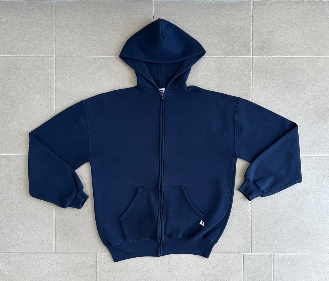 90s 빈티지 러셀 후드집업 네이비 XL USA 상품이미지1