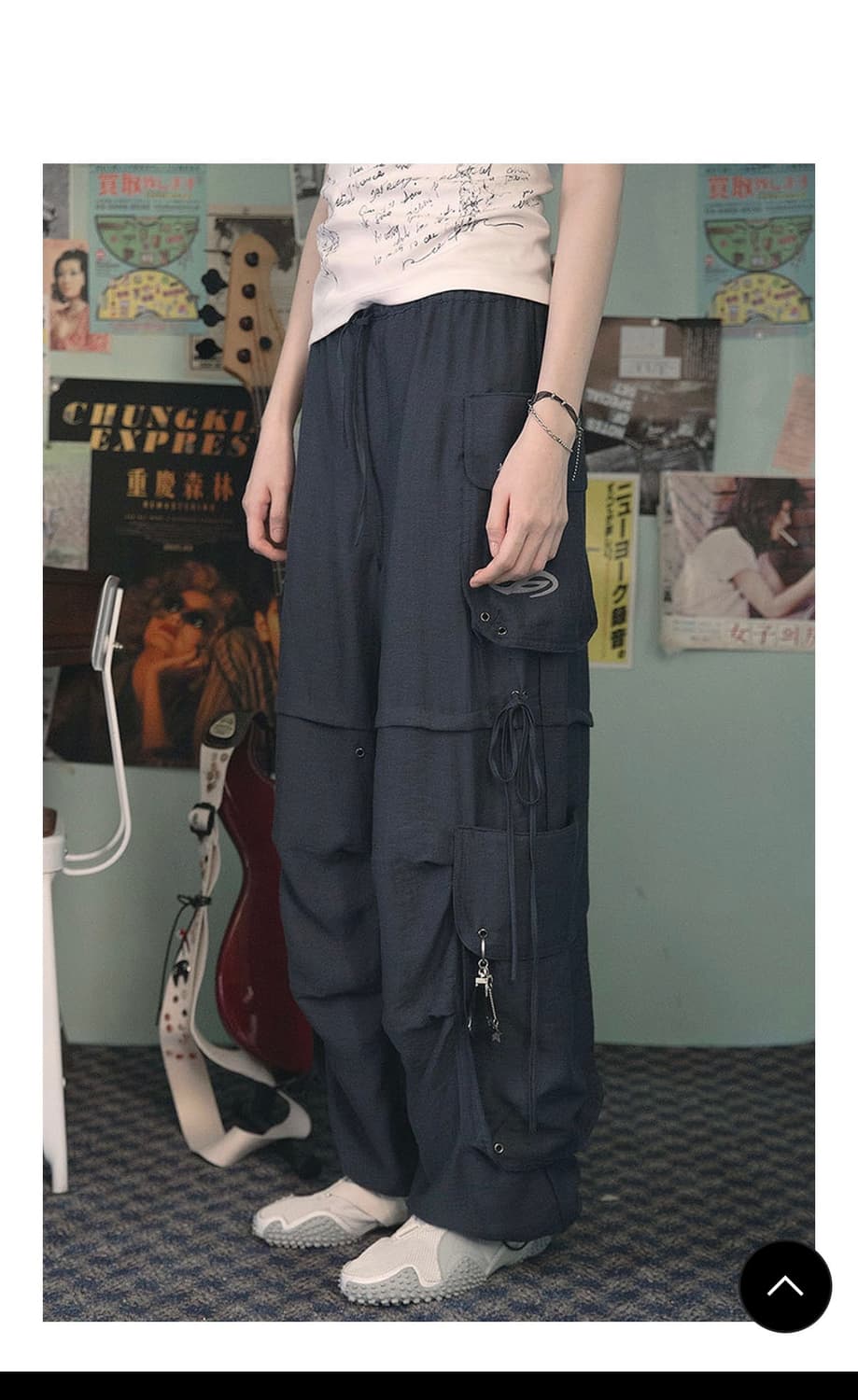허그유어스킨 린넨 카고 팬츠 차콜 linen cargo pants 상품이미지1